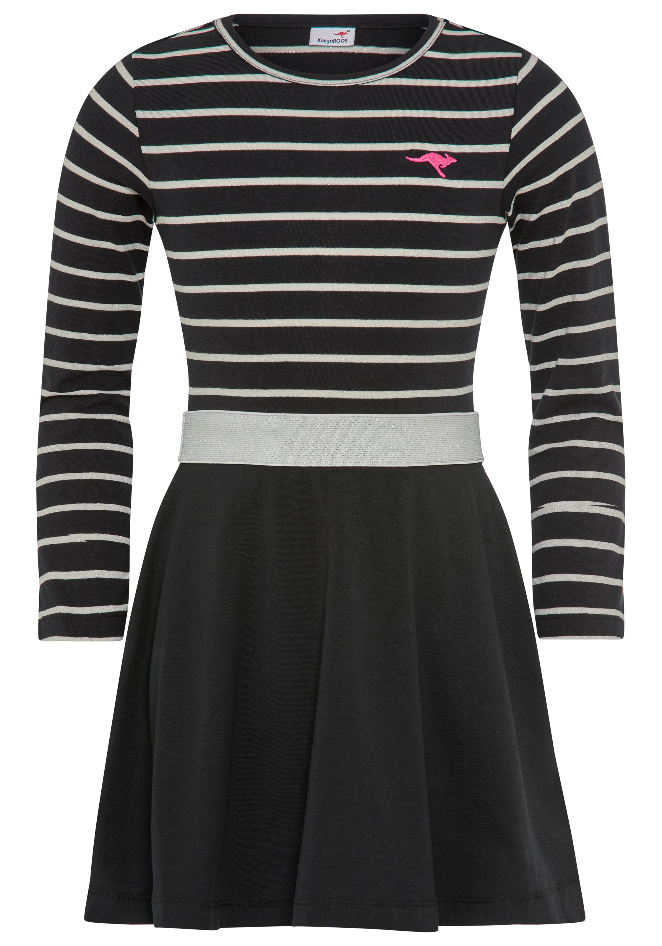 KangaROOS Jerseykleid »Ringelkleid für kleine Mädchen«, Glitzer-Ringel, festliche Anlässe, kniefrei, modischer Stil