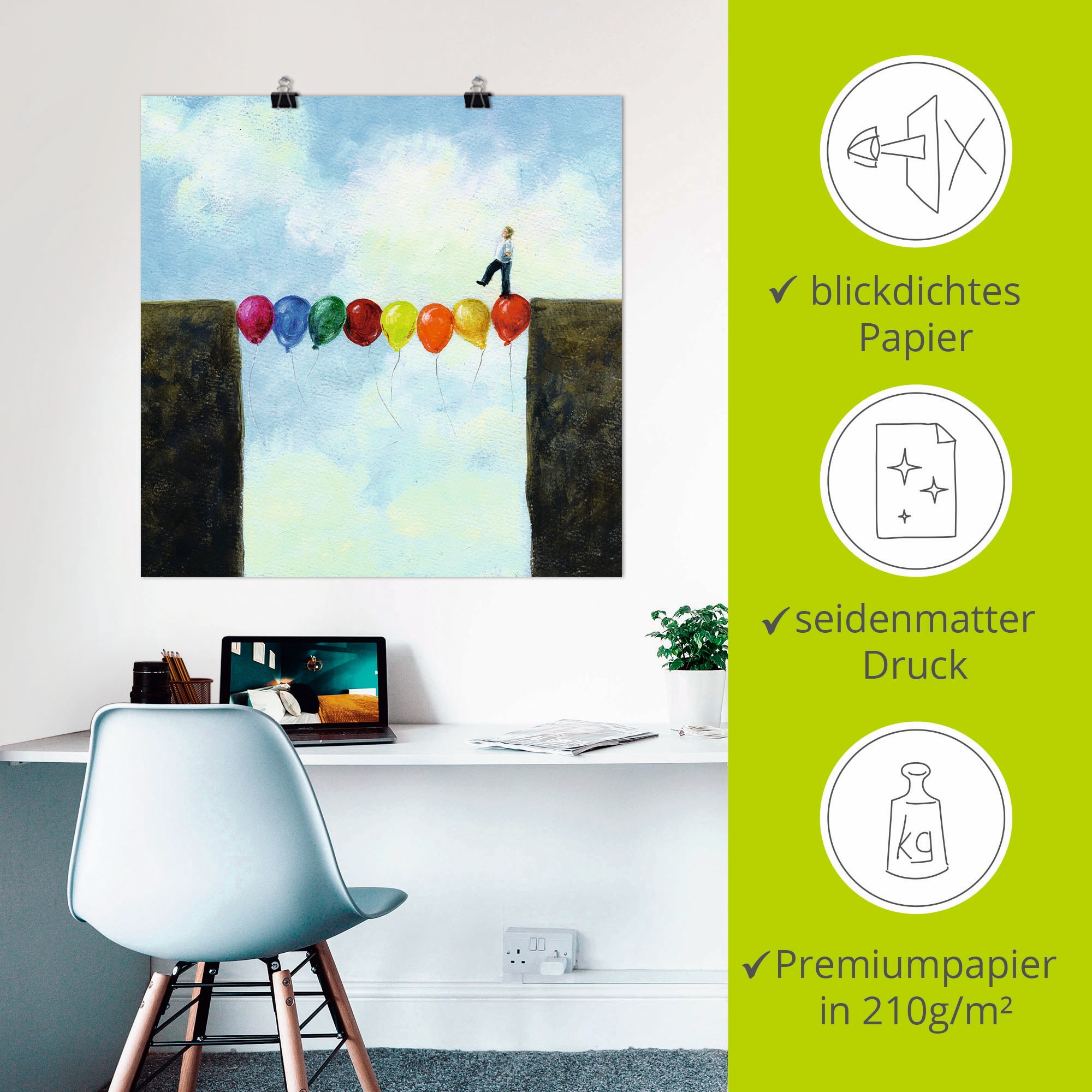 Artland Wandbild »Eine Brücke schlagen«, Mann, (1 St.), als Leinwandbild, Poster in verschied. Größen