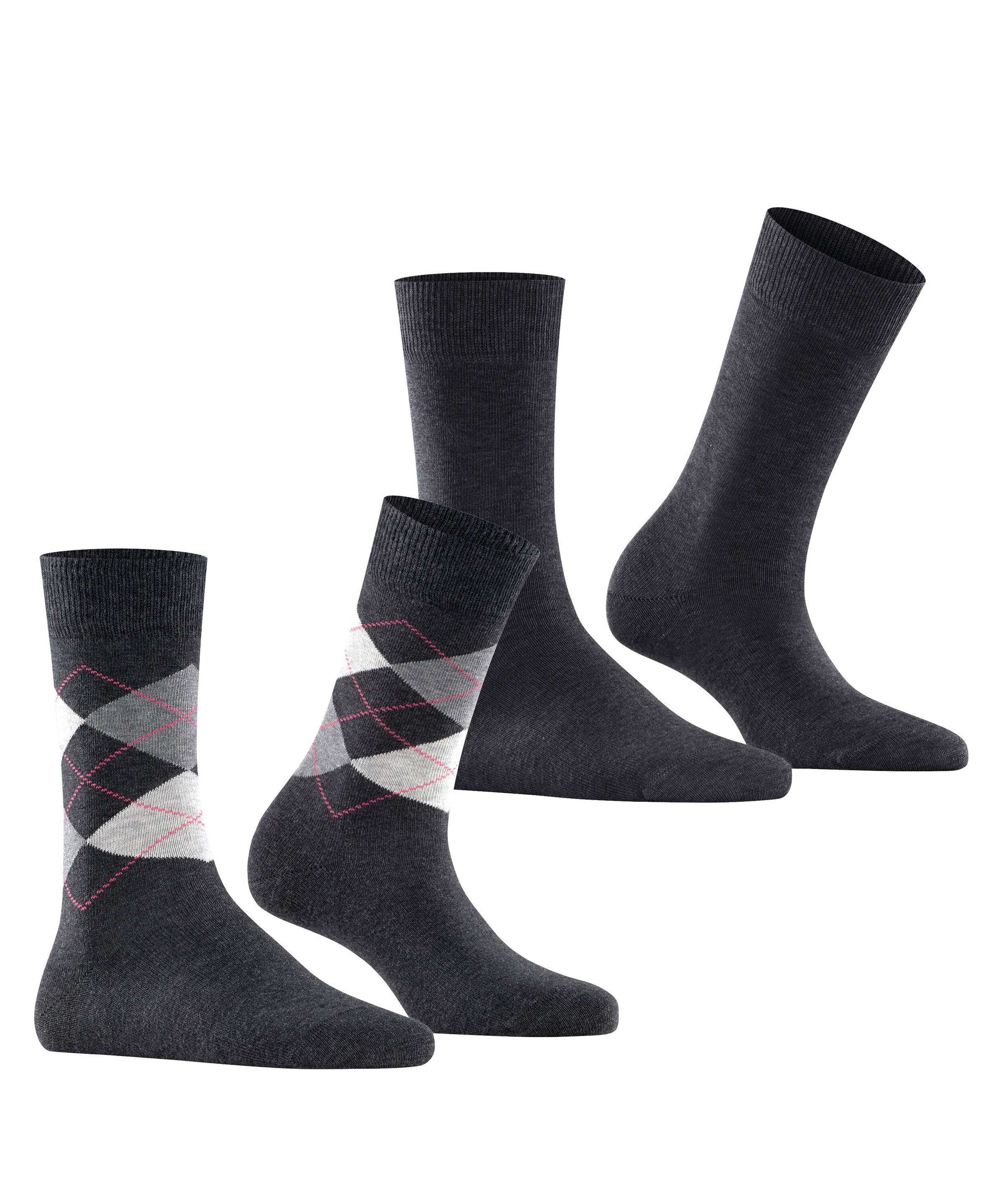 Burlington Socken »Everyday Mix« 2 Paar,  Einheitsgröße 36-41, unifarben und Argyle-Muster