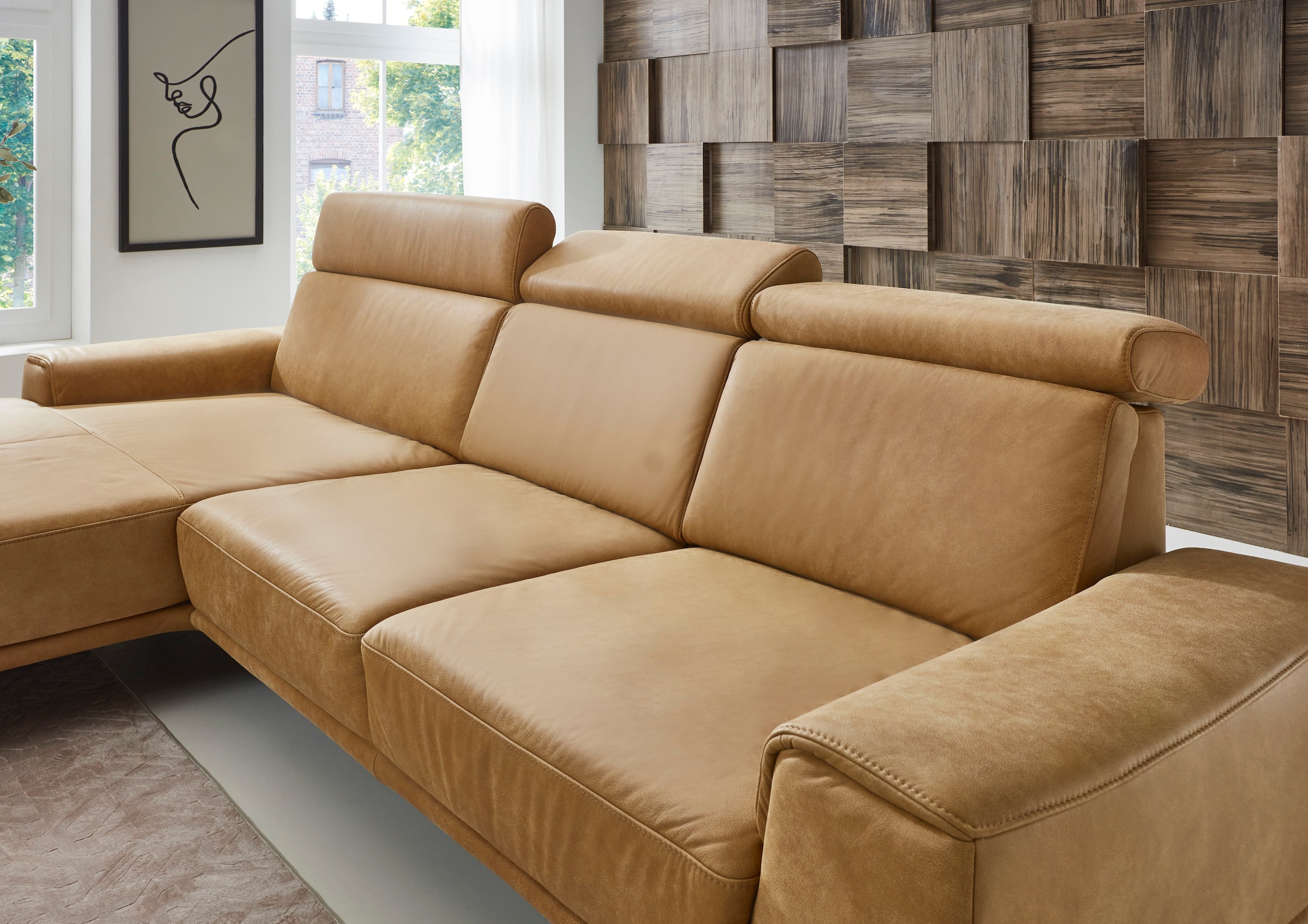 Die PlanBar Ecksofa »PN-EM22041 L-Form«, wahlweise motorisches Canape oder Sitztiefenverstellung