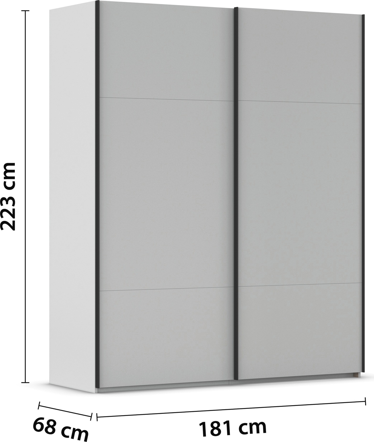 rauch Schwebetürenschrank »Kleiderschrank Schrank Garderobe Schlafzimmerschrank CONTIDO«, (in 3 verschiedenen Ausstattungen BASIC/CLASSIC/PREMIUM), aus hochwertigem Material in 6 Breiten 2 Griff-Farben MADE IN GERMANY