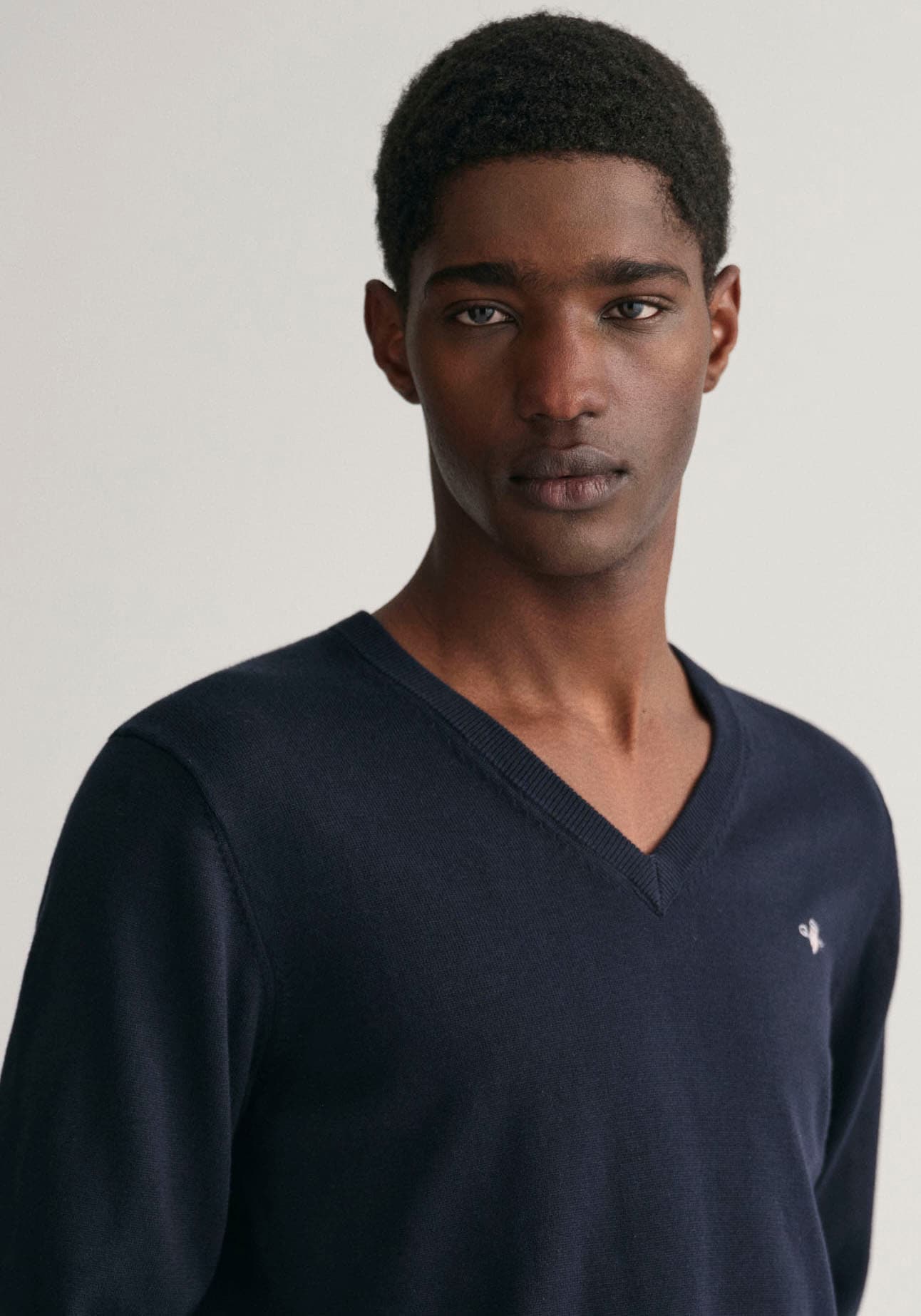 Gant V-Ausschnitt-Pullover »Classic Cotton V-Neck«, Premium Strickjersey aus weicher 100% Baumwolle, Übergangspullover