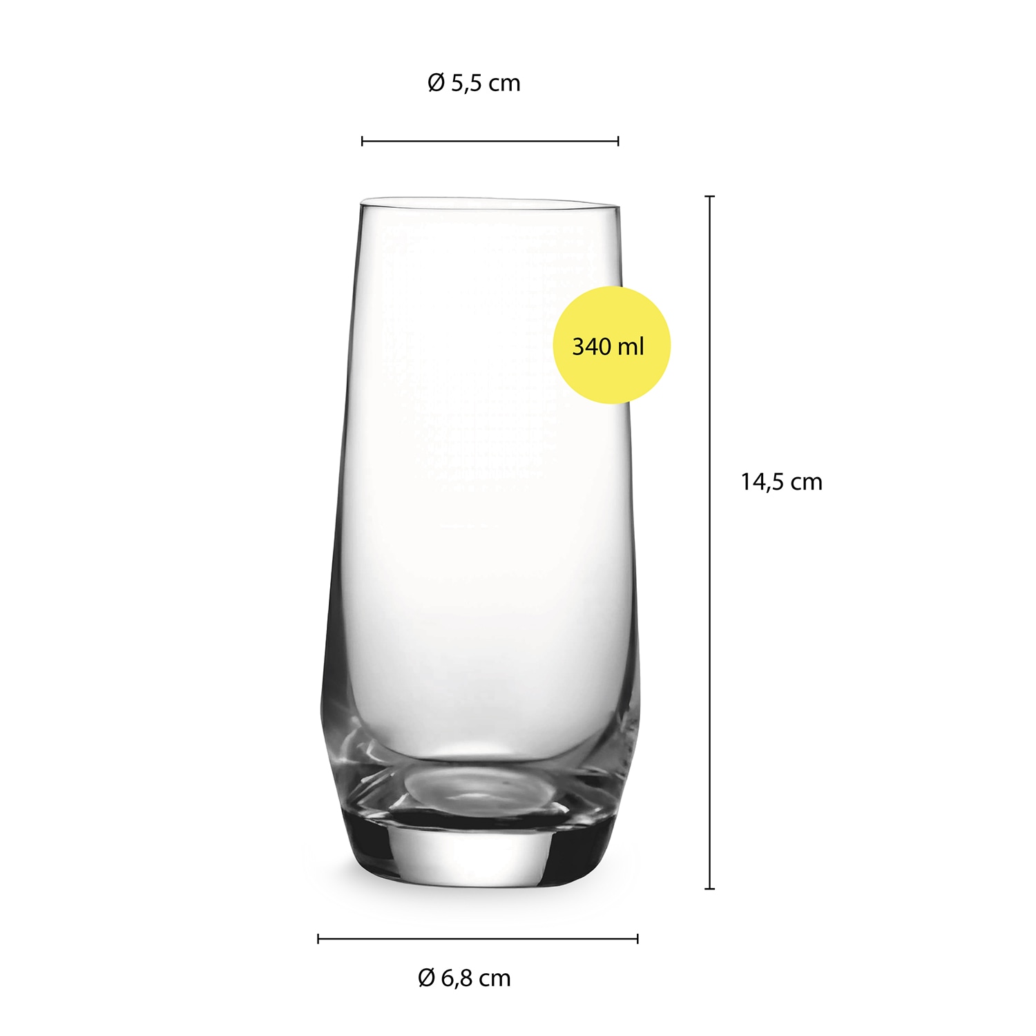 ECHTWERK Gläser-Set »Wasser-Gläser, Robuste Trinkgläser« formschöne, robuste Trinkgläser aus hochklarem Glas