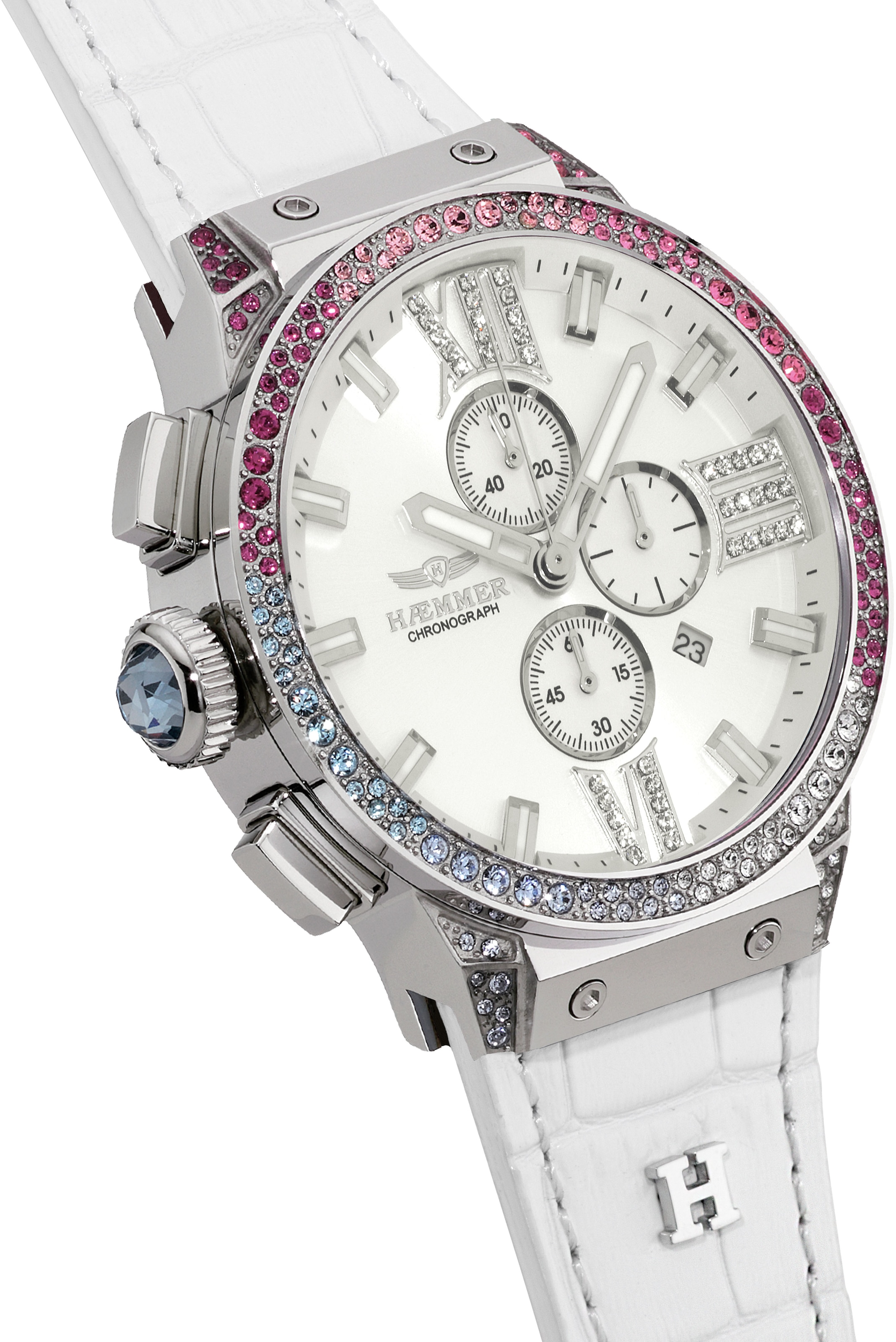 HAEMMER GERMANY Chronograph »EMINENT«, Quarzuhr, Armbanduhr, Damenuhr, analog, Tag, Stoppfunktion