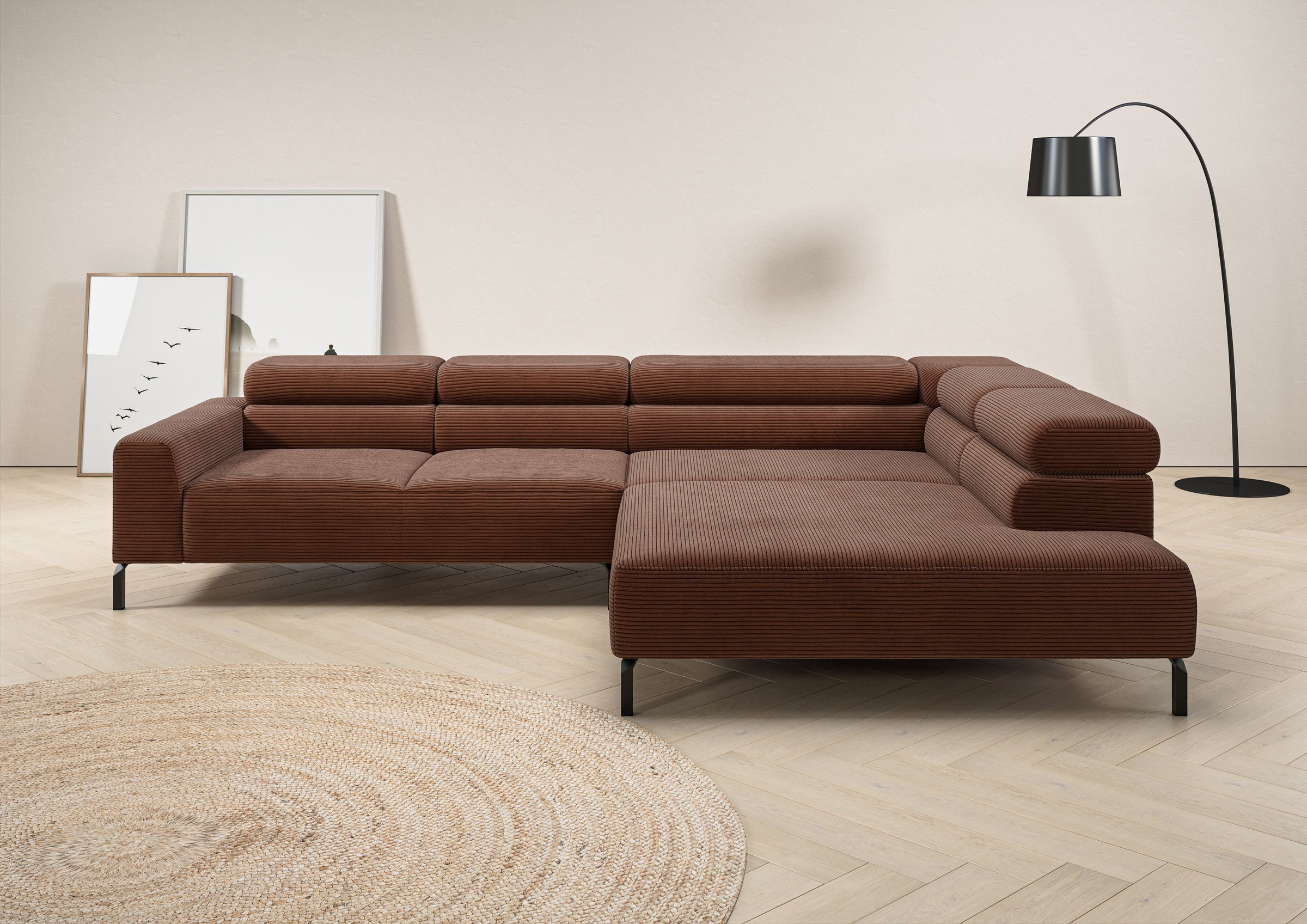 PLACES OF STYLE Ecksofa »Antonelli, L-Form, inkl. Kopfteilverstellung, Brei günstig online kaufen