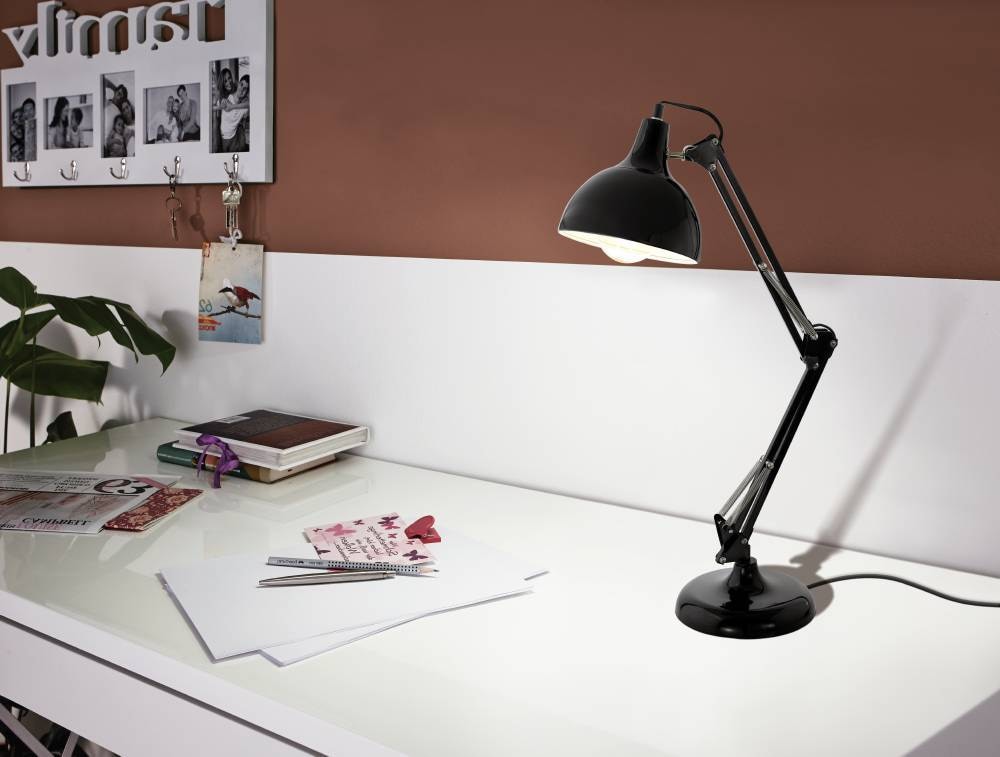 EGLO Tischleuchte »BORGILLIO«, 1 flammig, Leuchtmittel E27 | ohne Leuchtmittel, Vintage Schreibtischlampe aus Stahl, E27, inkl. Schalter