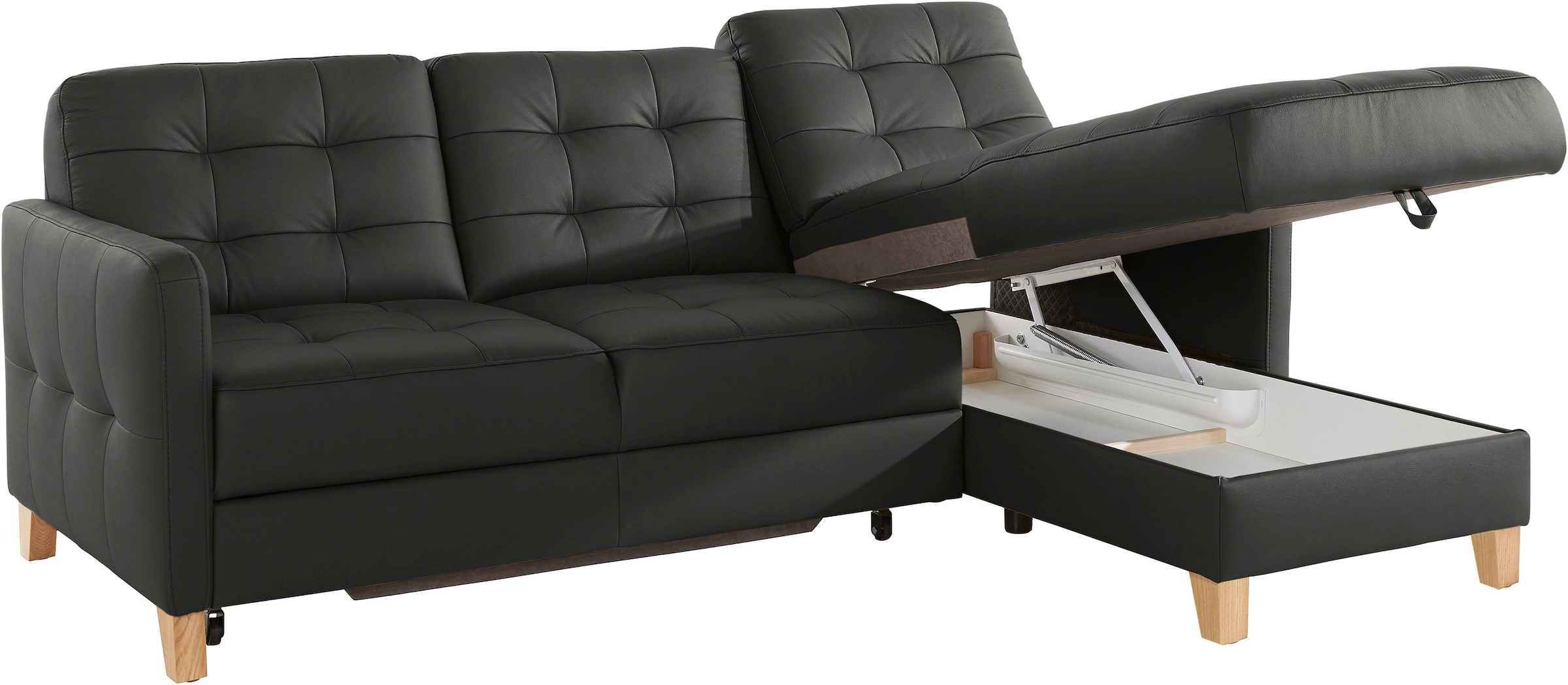 exxpo - sofa fashion Ecksofa »Elio, kompakt und komfortabel, bequem und zeitloses Design, L-Form«, wahlweise mit Bettfunktion