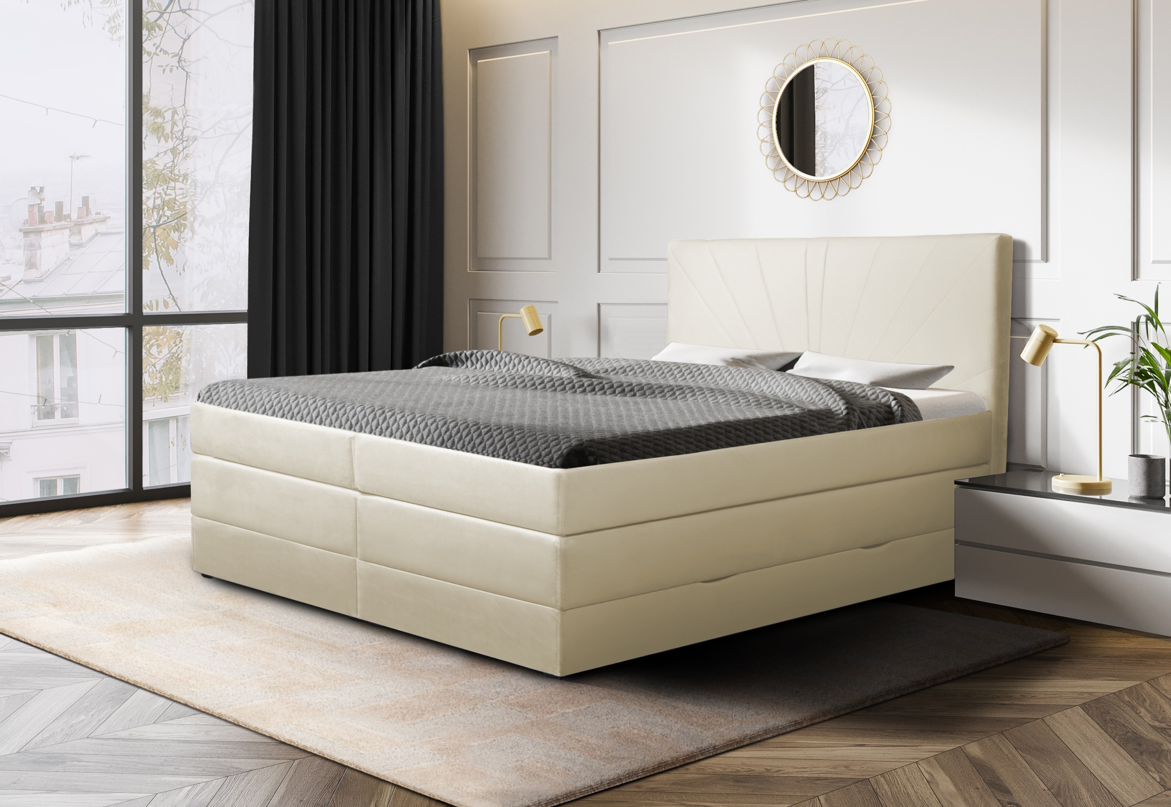 2. Bild von Leonique Boxspringbett »Rouen«, in 4 Breiten, 3 Härtegraden, incl. Topper und Bettkasten