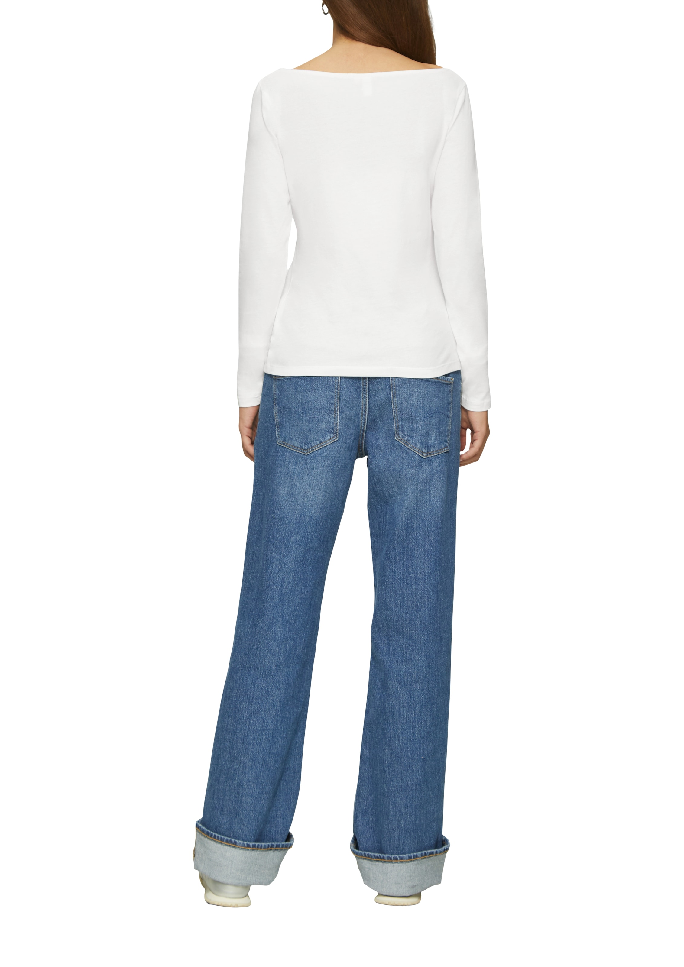 QS Longsleeve, mit U-Boot Ausschnitt