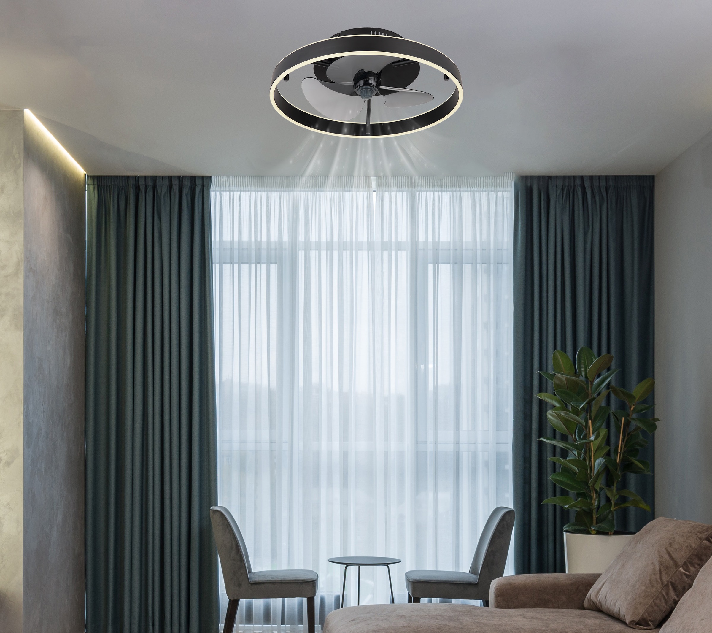 GLOBO LIGHTING Deckenleuchte »CONWAY« LED-Modul 1 Stk. warmweiß - kaltweiß Ventilator rauchfarben CCT 2700-6500K modern Funktionen Wohnraum