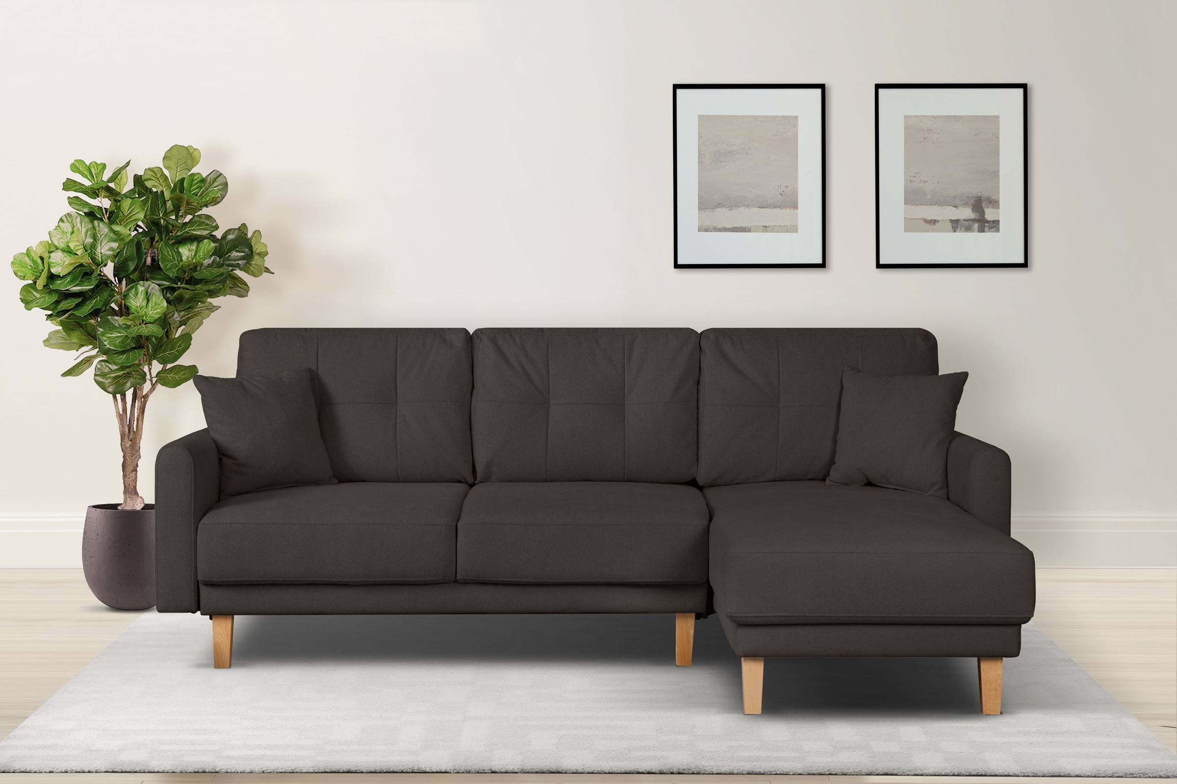 Home affaire Ecksofa »TRIPLO optionale Schlafsofa mit Bettkasten, Maße B/T/ günstig online kaufen