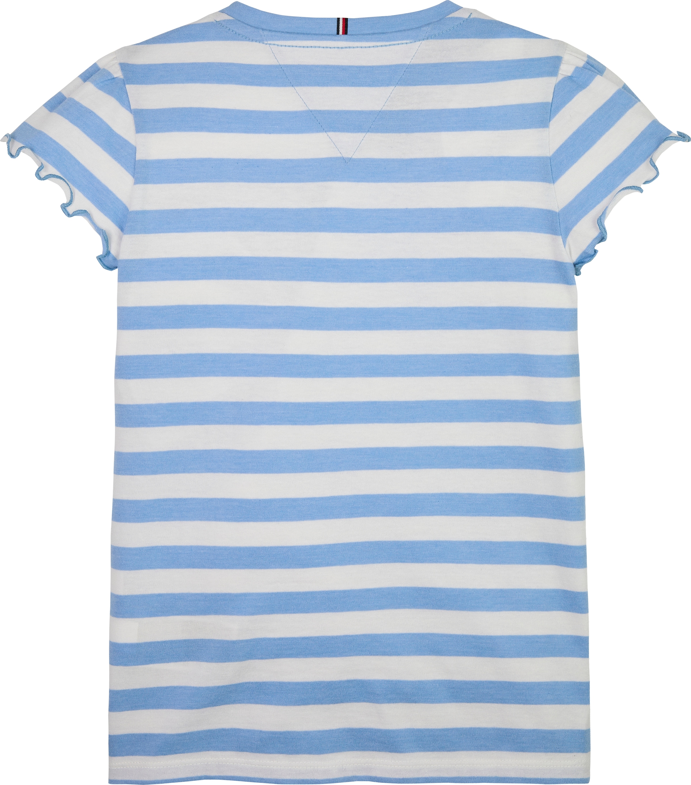 Tommy Hilfiger T-Shirt »ESSENTIAL STRIPE RUFFLE TOP SS« für Kinder bis 16 Jahre, mit gewellter Kante