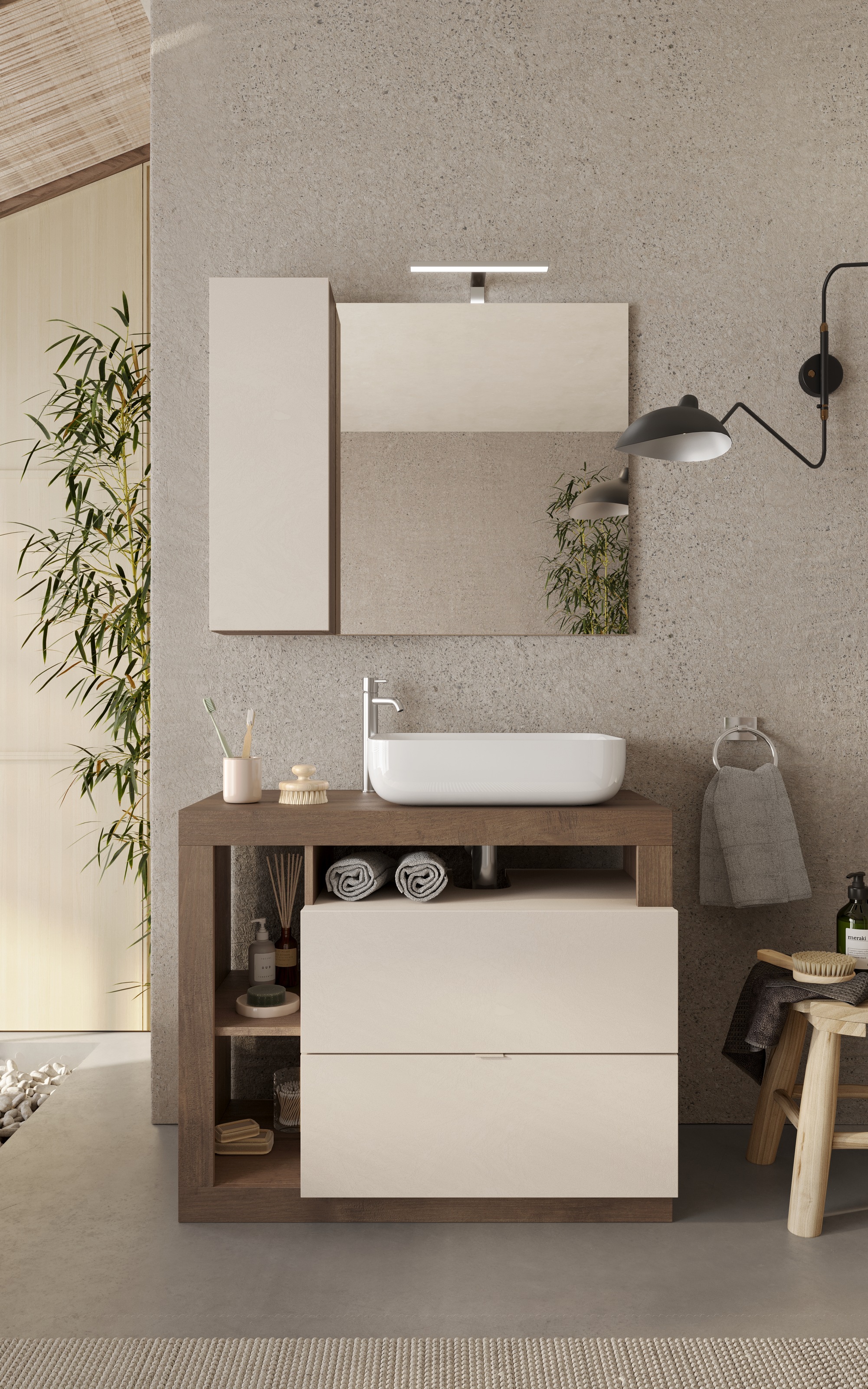 welltime Badmöbel-Set »Hamburg, Badezimmerset 2tlg. Breite 92 cm, Badmöbel, günstig online kaufen