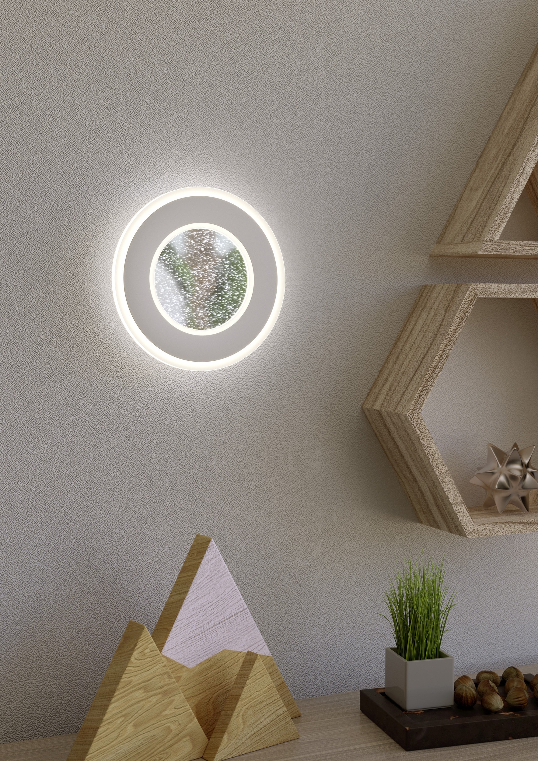 EGLO Wandleuchte »MACCHIONI Wandlampe - Stahl, Kunststoff - LED - 12W - IP20« LED-Modul 1 Stk. Neutralweiß Wandstrahler, Wandspot, Wohnzimmer, Flur, Ø20 x AL4,5 cm