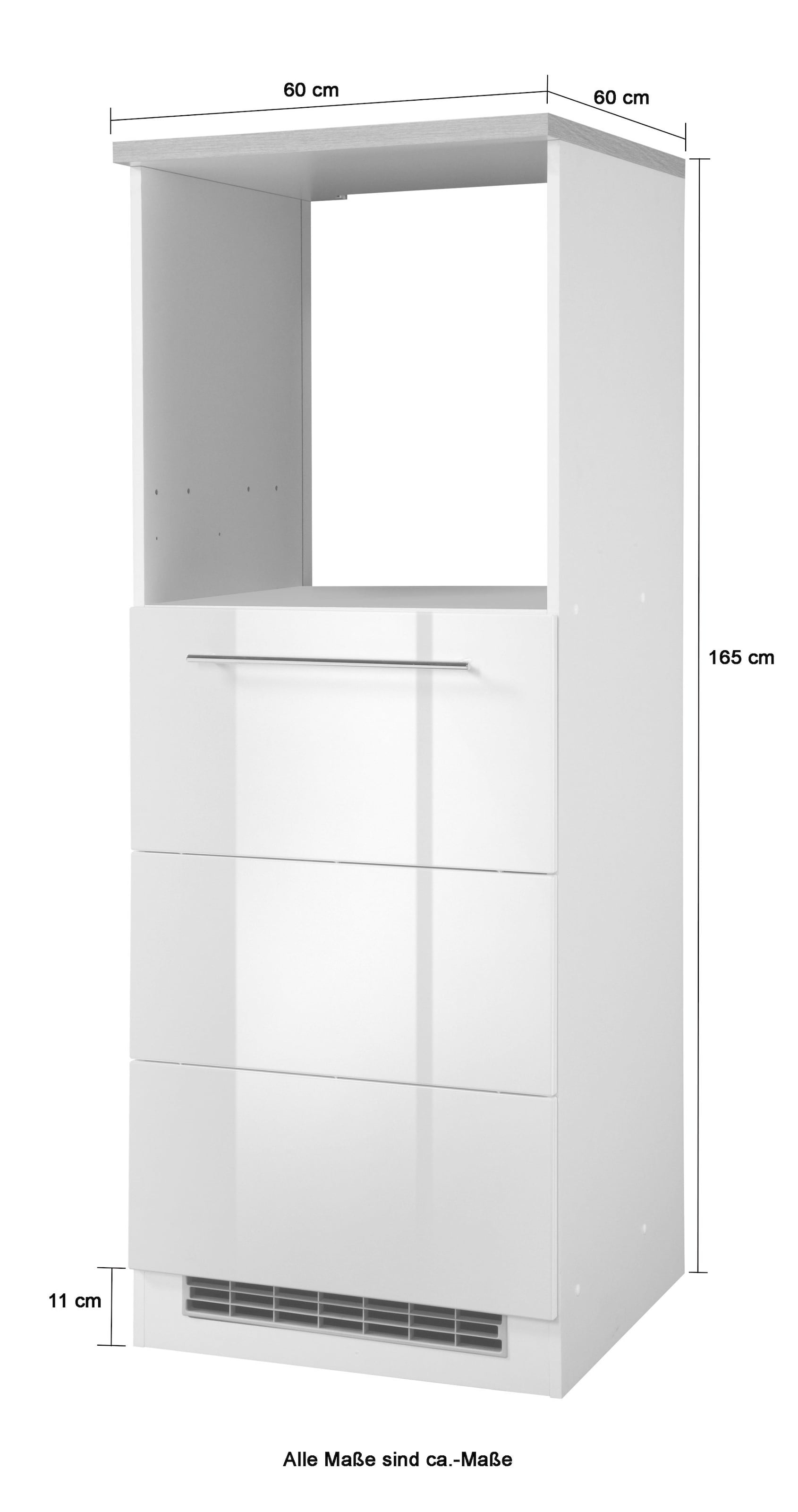 HELD MÖBEL Backofen/Kühlumbauschrank »Wien«, Breite 60 cm, Höhe 165 cm, Türanschlag wechselbar