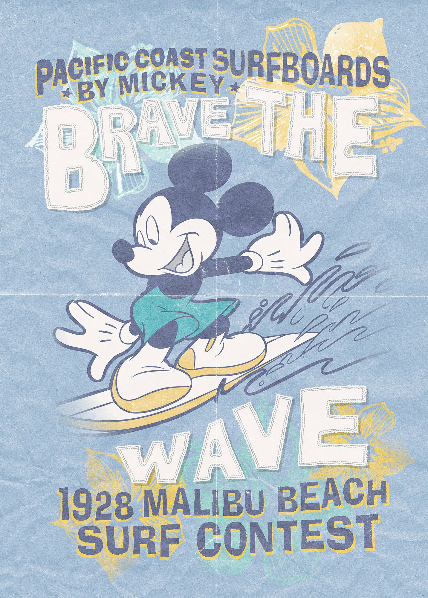 Komar Vliestapete »Mickey Brave the Wave«, 200x280 cm (Breite x Höhe) günstig online kaufen