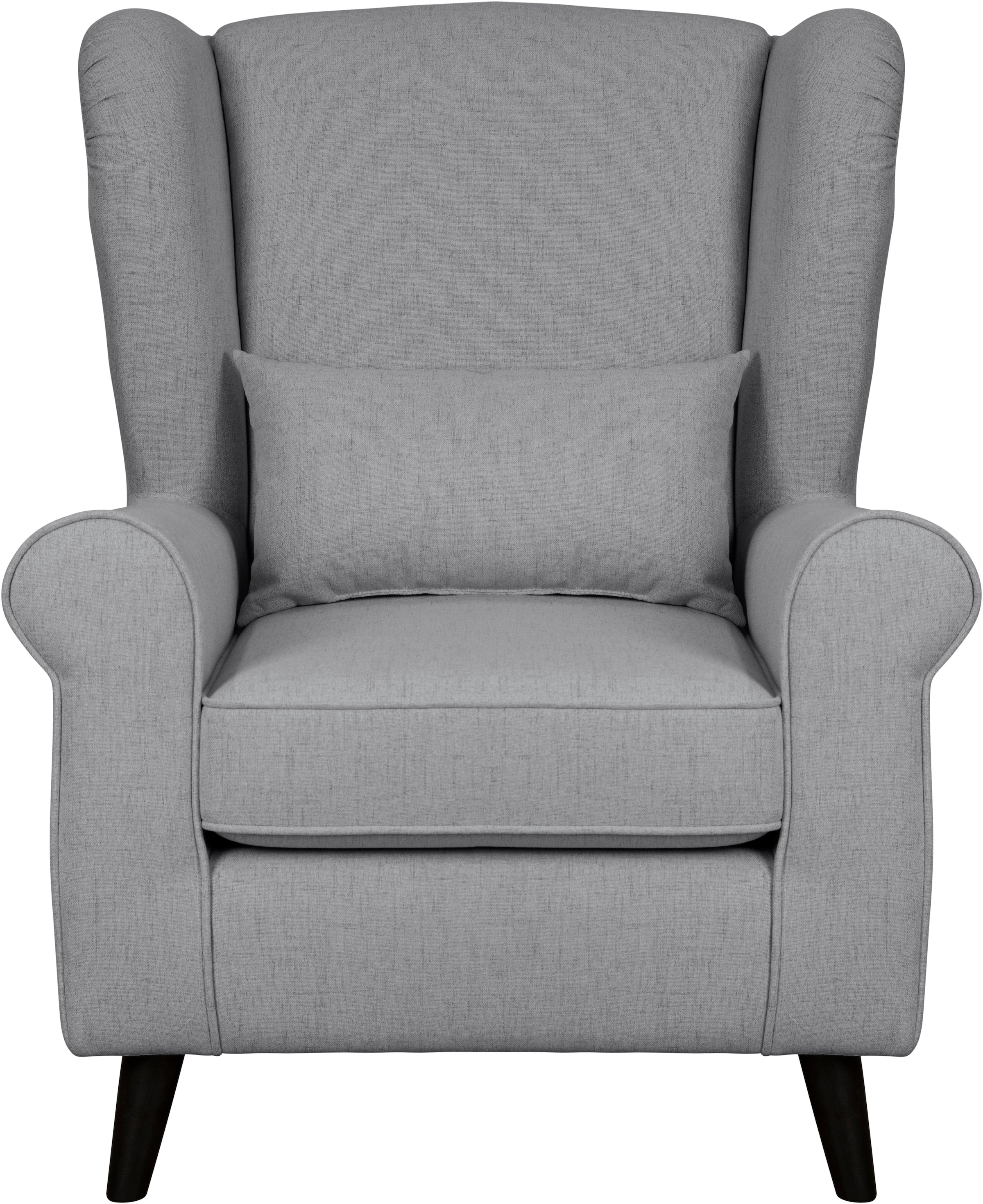 Home affaire Sessel »Ohrensessel CHISTELLE, wahlweise mit Polsterhocker«, mit Wellenunterfederung, Maße: B/T/H: 81/87/99 cm