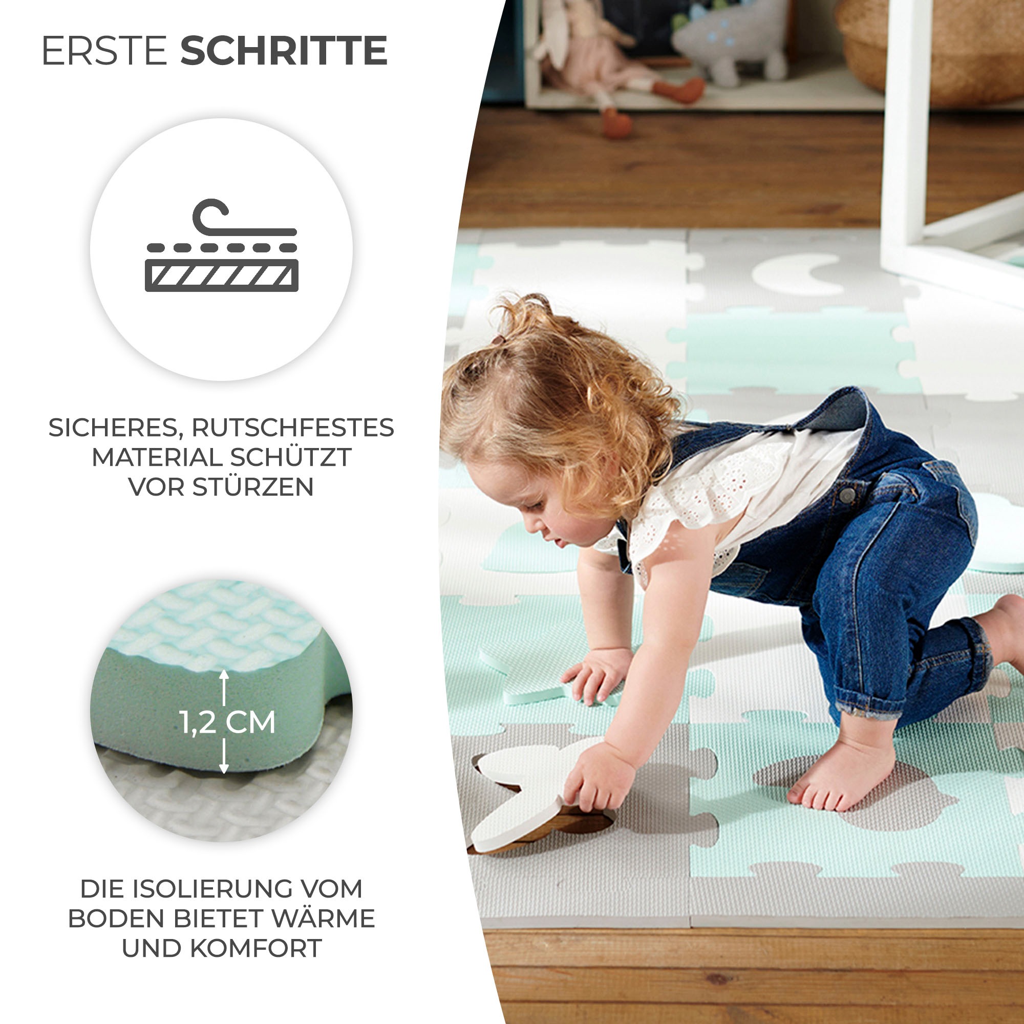 Kinderkraft Spielmatte »Schaumstoff-Puzzlematte LUNO SHAPES«
