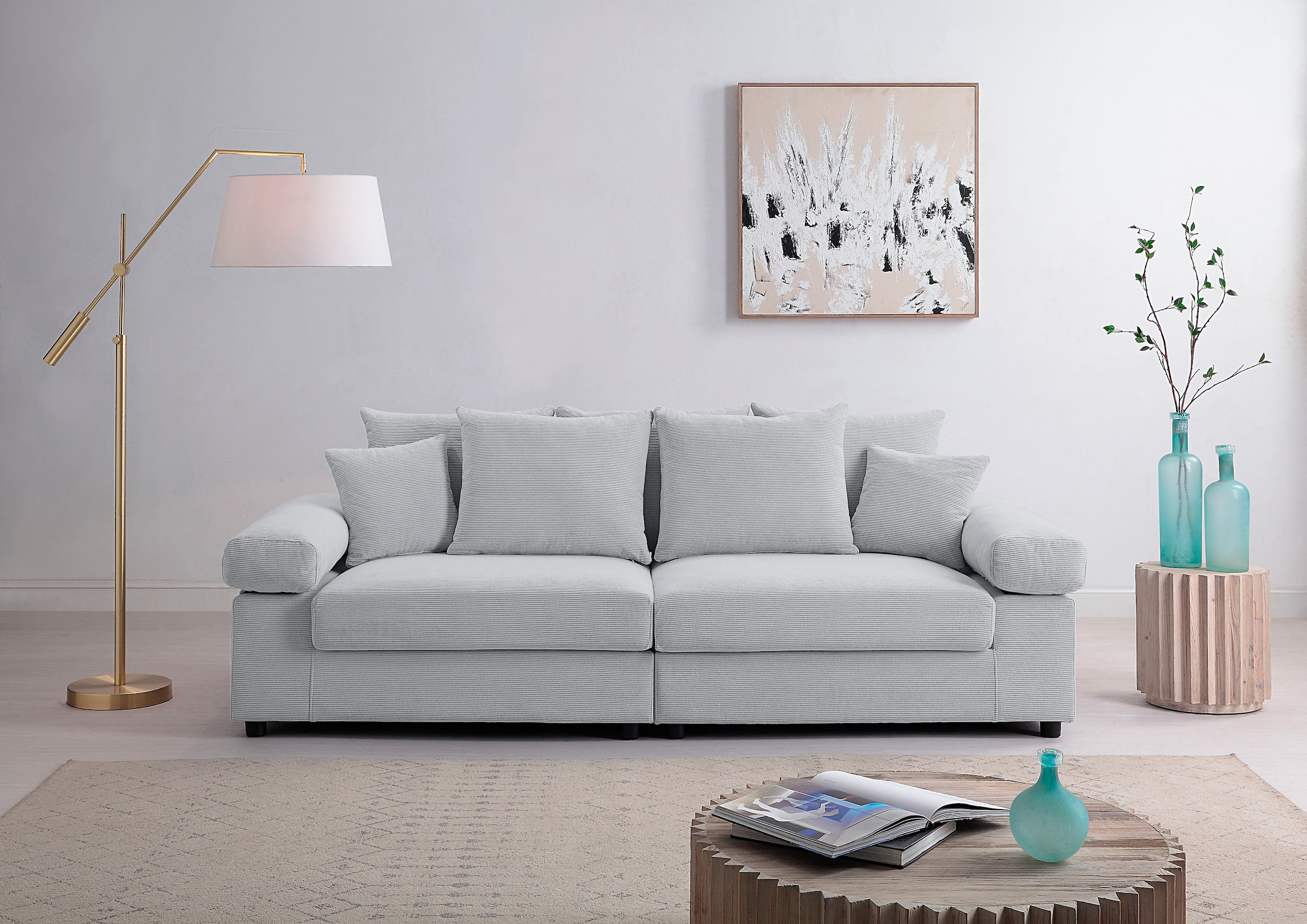 ATLANTIC home collection Big-Sofa »Bjoern«, mit Cord-Bezug, XXL-Sitzfläche,  mit Federkern, frei im Raum stellbar auf Rechnung kaufen | Big Sofas
