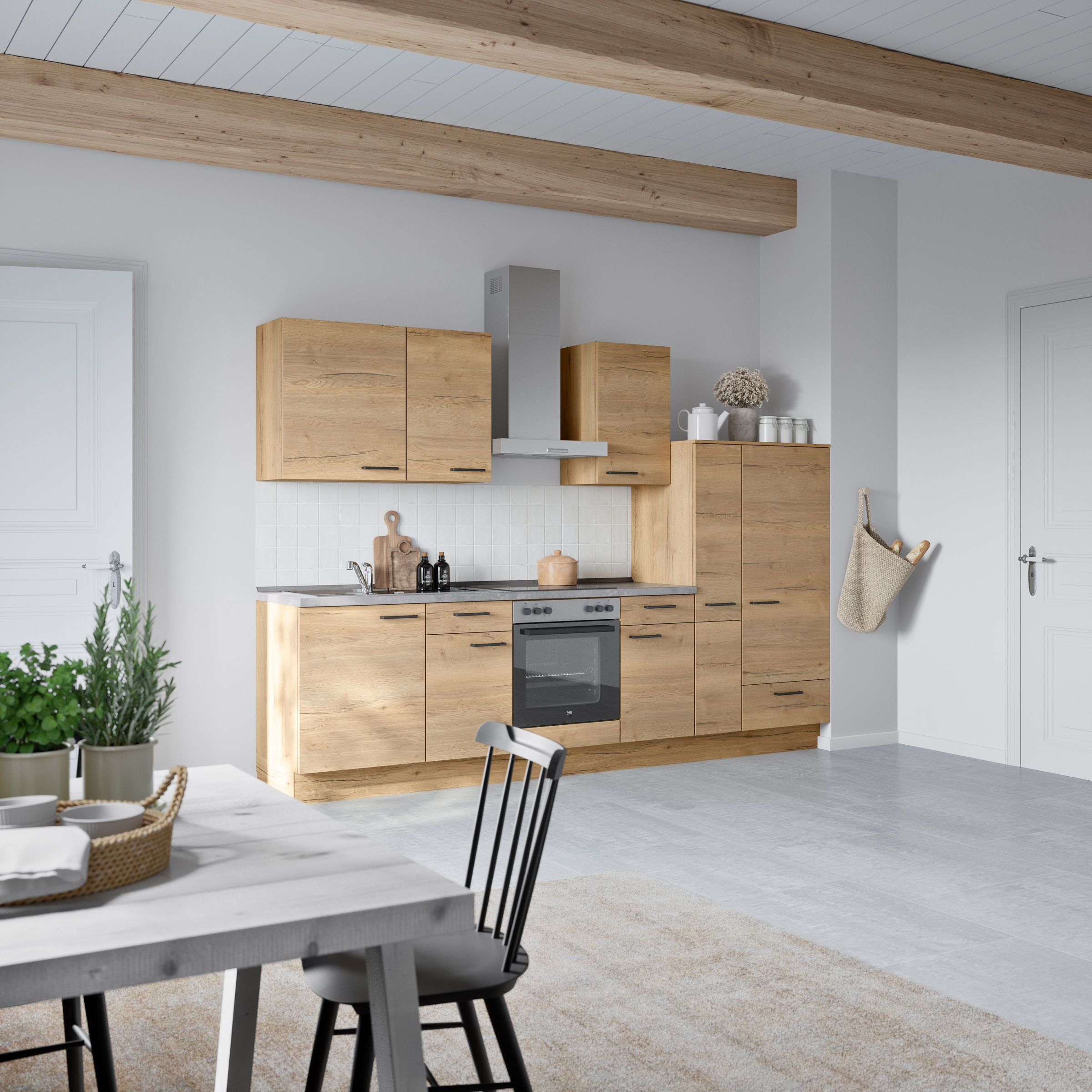 nobilia® Küchenzeile »"Structura I"«, vormontiert, Ausrichtung wählbar, Breite 300 cm, wahlw. mit E-Geräten