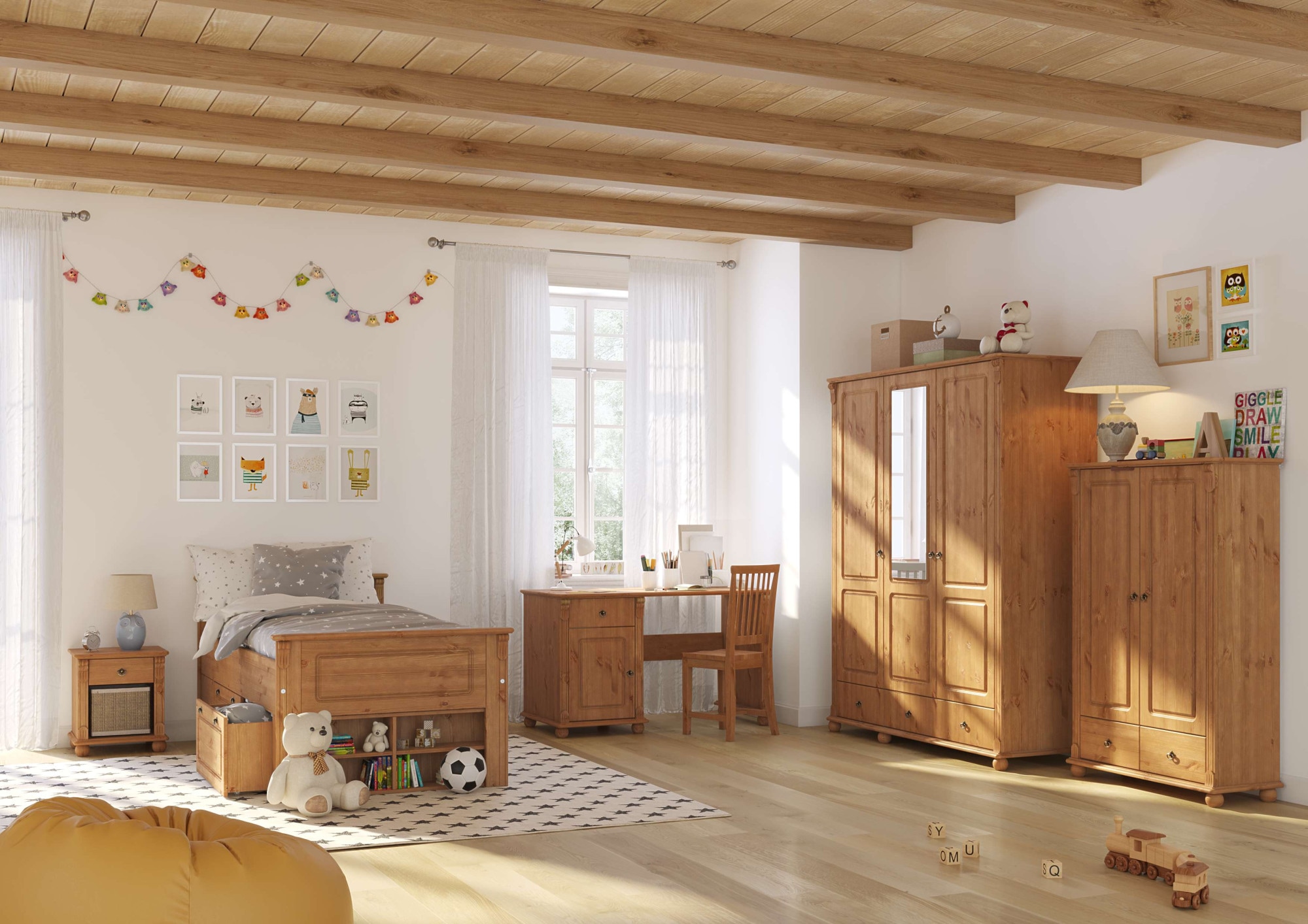 OTTO home Wäscheschrank »Tessin« 2 Breiten: 90/128 cm H/T ca. 140/38 cm,  aus massiver Kiefer, in 2 Breiten, viel Stauraum, FSC zertifiziert