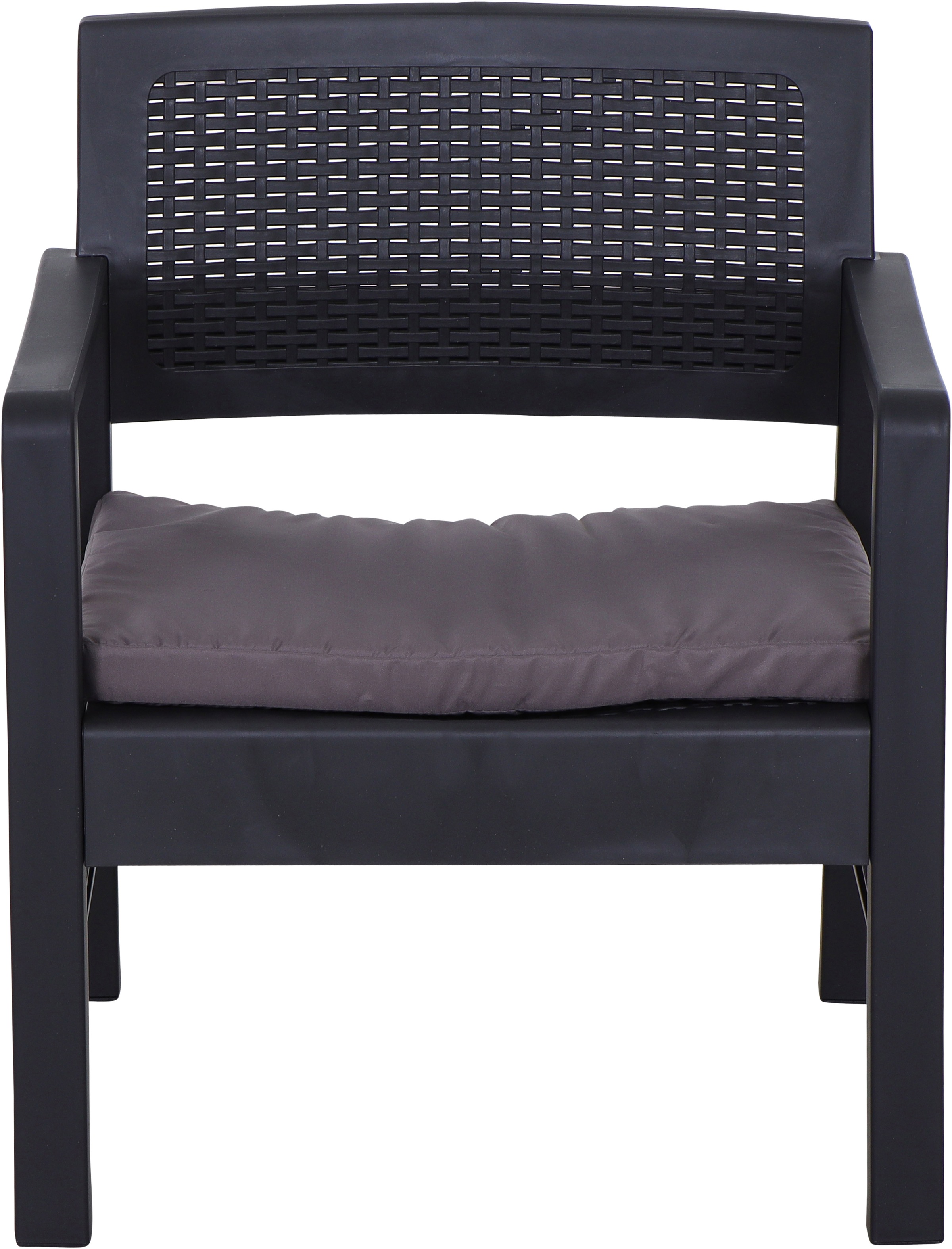 Progarden Balkonset »Kraka« Set, 3 tlg. anthrazit, inkl. Kissen, Outdoor Kunststoff-Lounge-Set