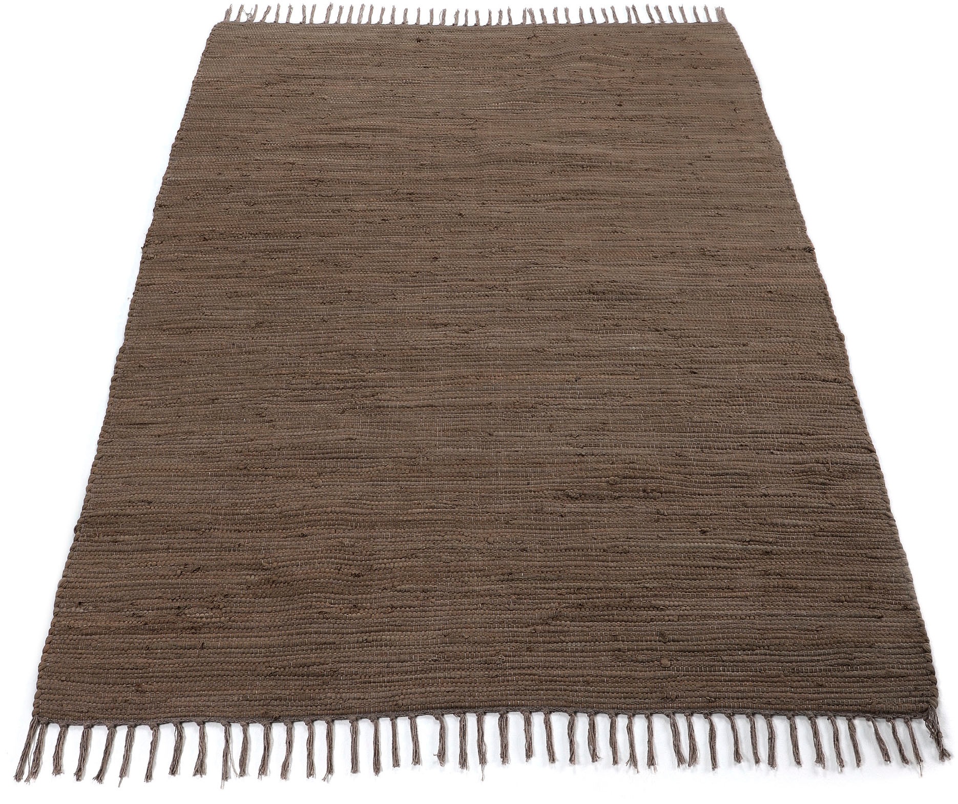carpetfine Teppich »Kelim Chindi uni, auch als Läufer«, rechteckig, 5 mm Hö günstig online kaufen