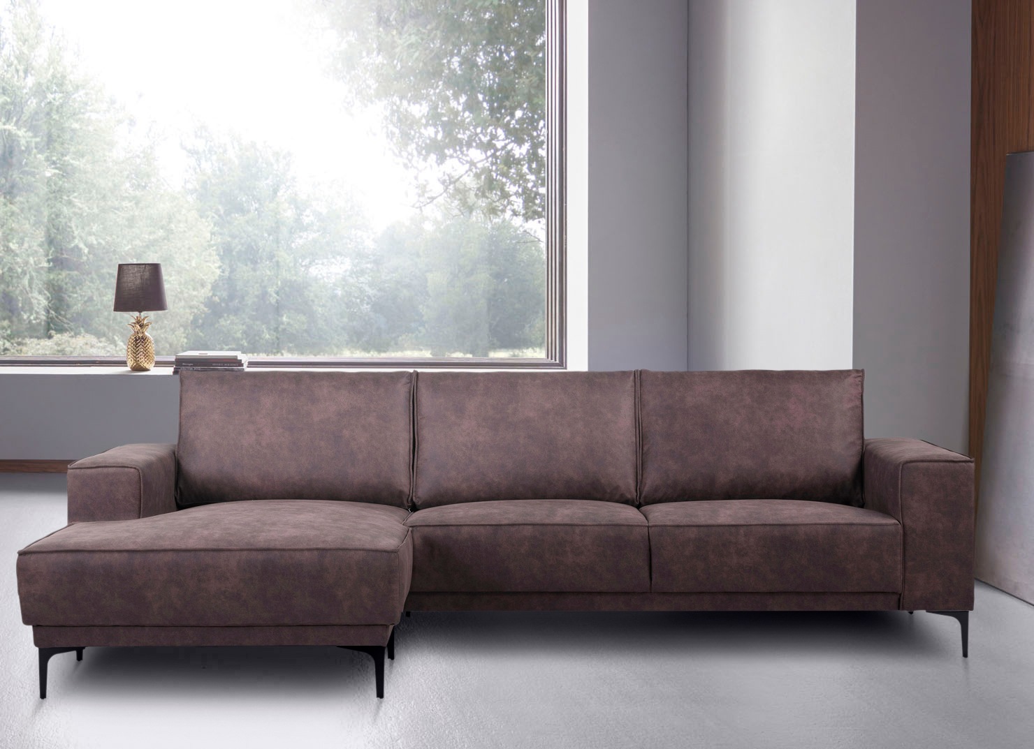 Places of Style Ecksofa »Polsterecke Oland, Struktur, Flachgewebe, Luxus-Mi günstig online kaufen