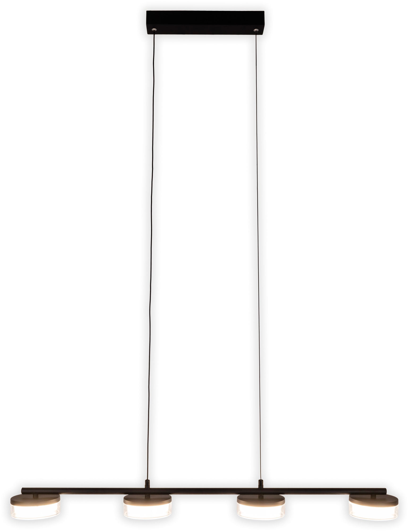näve LED Pendelleuchte »Cimo«, 4 flammig, Leuchtmittel LED-Modul | LED wechselbar, stufenweise dimmbar per Wandschalter, Lichtfarbe warmweiß, schwarz