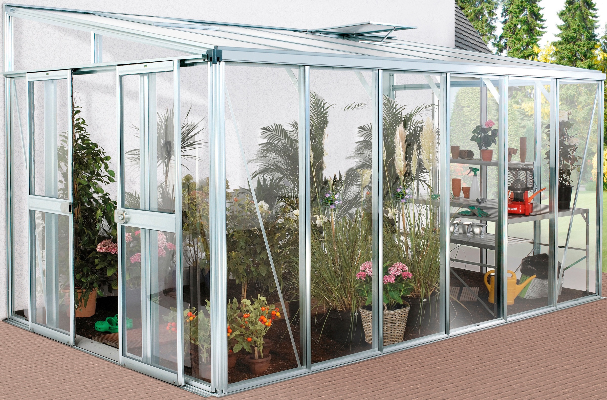 VITAVIA Stabilisierungsprofil »H_elena 11900« für Anlehngewächshaus »H_elena 11900/4«, eloxiert silberfarben