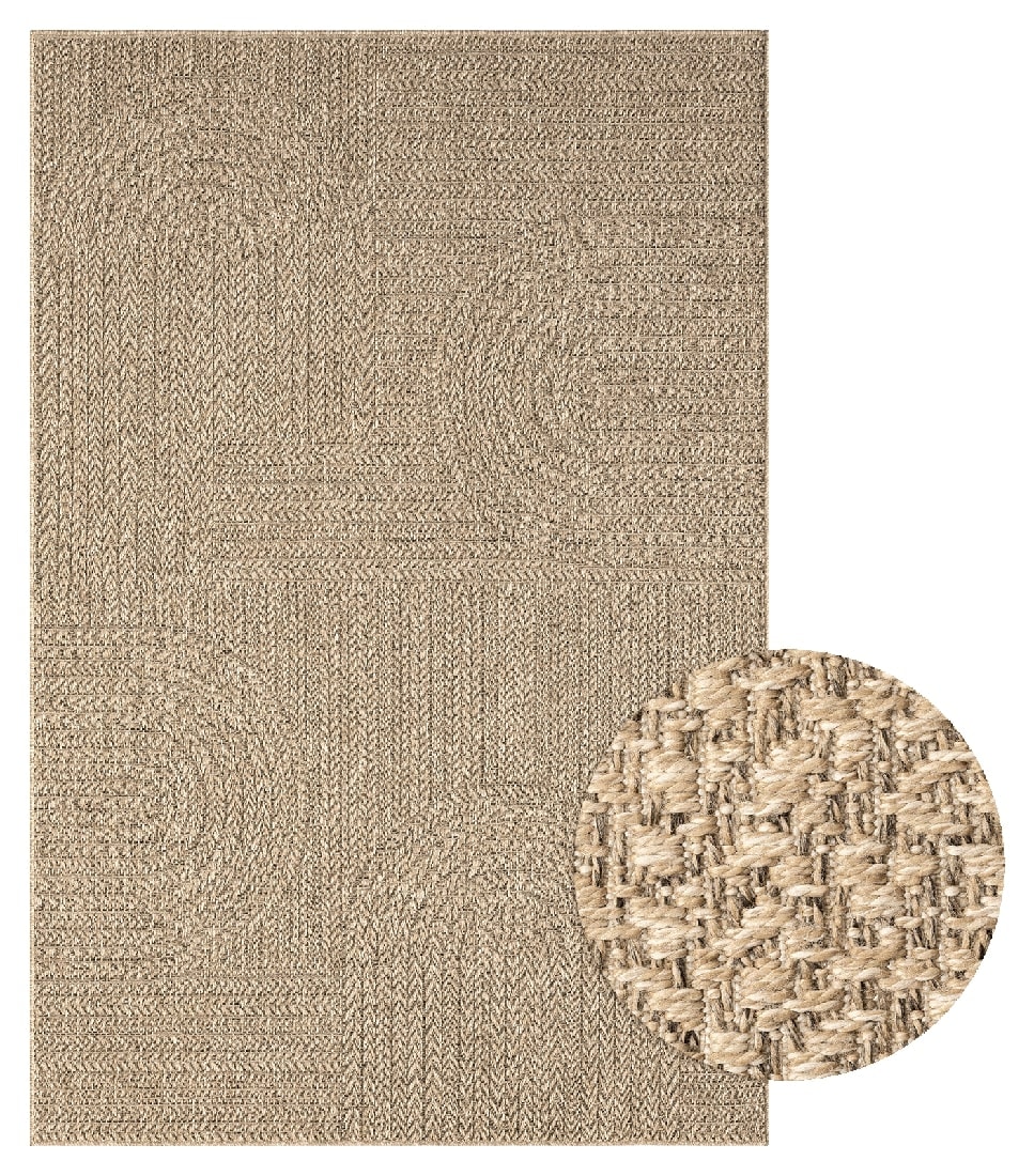 the carpet Teppich »Kansas«, rechteckig, 1 mm Höhe, moderner robuster In und Outdoor Teppich Jute Look