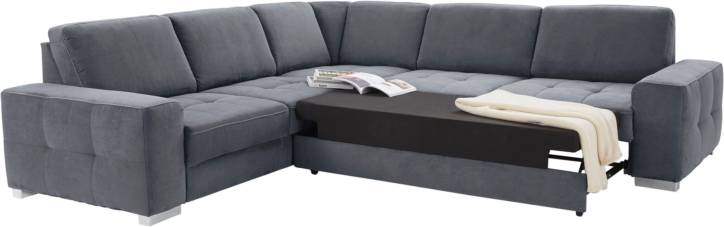 sit&more Ecksofa »Santorini L-Form«, mit Federkern und Sitztiefenverstellung, wahlweise mit Bettfunktion