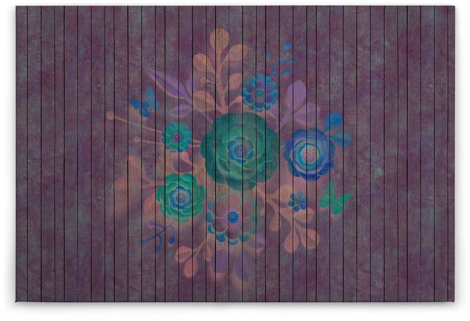 A.S. Création Leinwandbild »spray bouquet«, Kunst-Blumen-Kinder, (1 St.), Keilrahmen Holz Blumen Floral Grafitti Leinwand-Bild Wohnzimmer modern