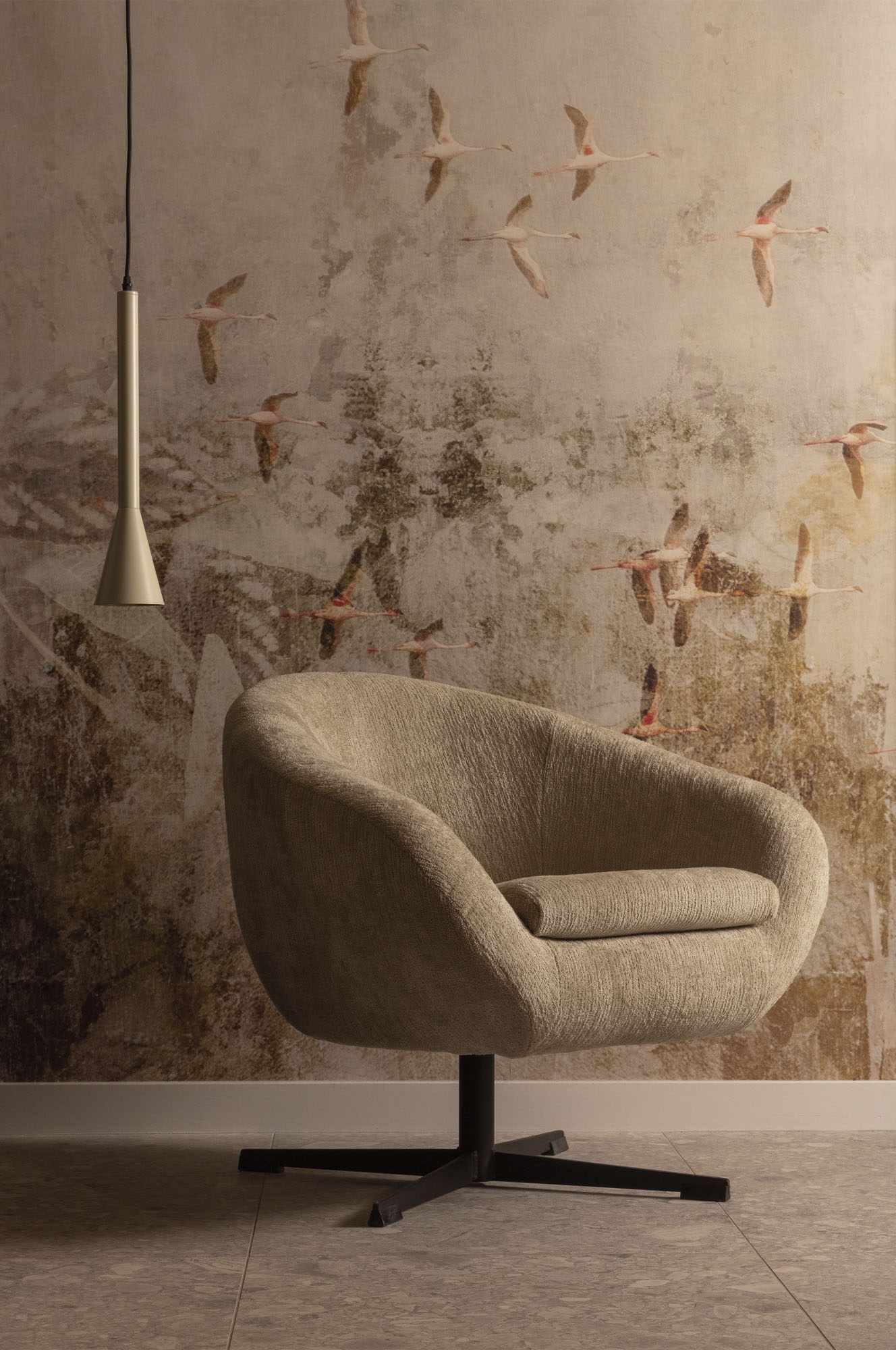 WOOOD Drehstuhl »Desert«, aus robusten Design, gepolstert, kugelförmige Sit günstig online kaufen