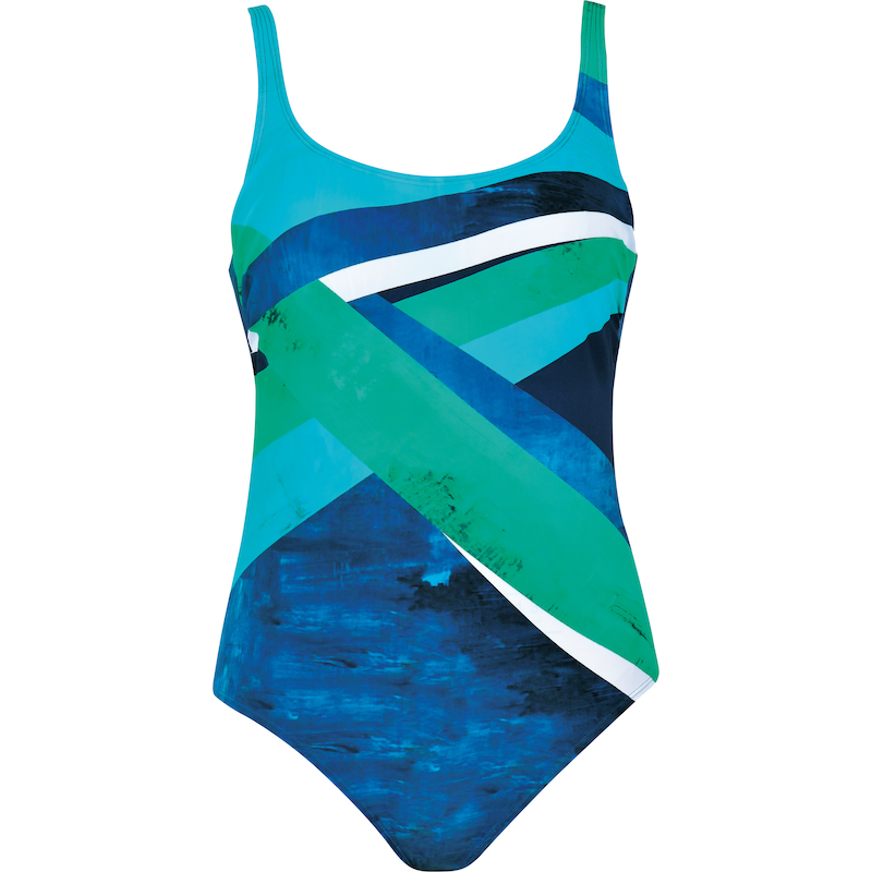 NATURANA Badeanzug »Shore exploration« 1 Stk. tlg. mit Bügel, mit Muster, elastisch, feminin, bequem, dünne Träger petrol-grün-türkis 42 - Cup E...