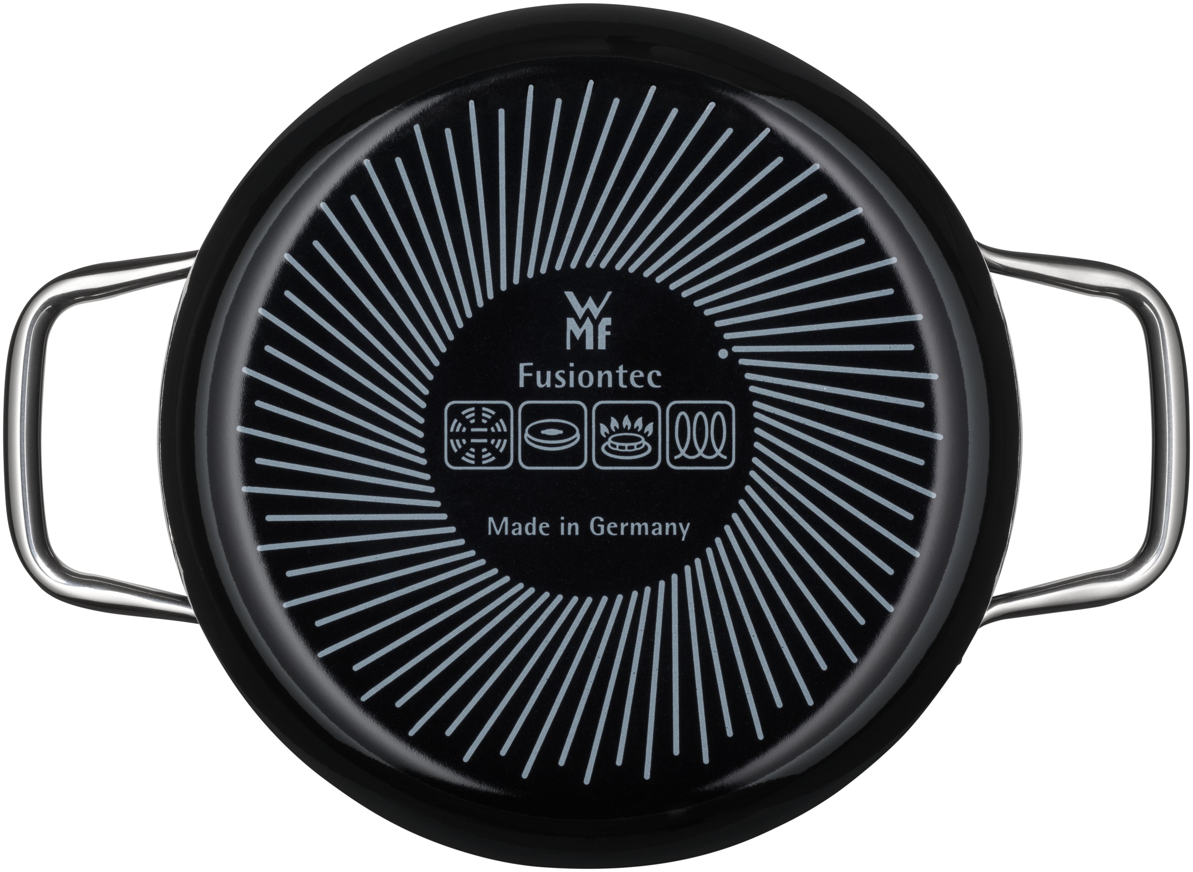 WMF Topf-Set »Fusiontec Essential, Induktion 3-teilig, Kochtopf Set mit Glasdeckel«, Silargan®, (Set, 3 tlg., 2x Fleischtopf mit Deckel 16 cm, 20 cm, 1x Bratentopf mit Deckel 20 cm), High-Tech Keramik, kratzfest, ohne Skalierung, Made in Germany