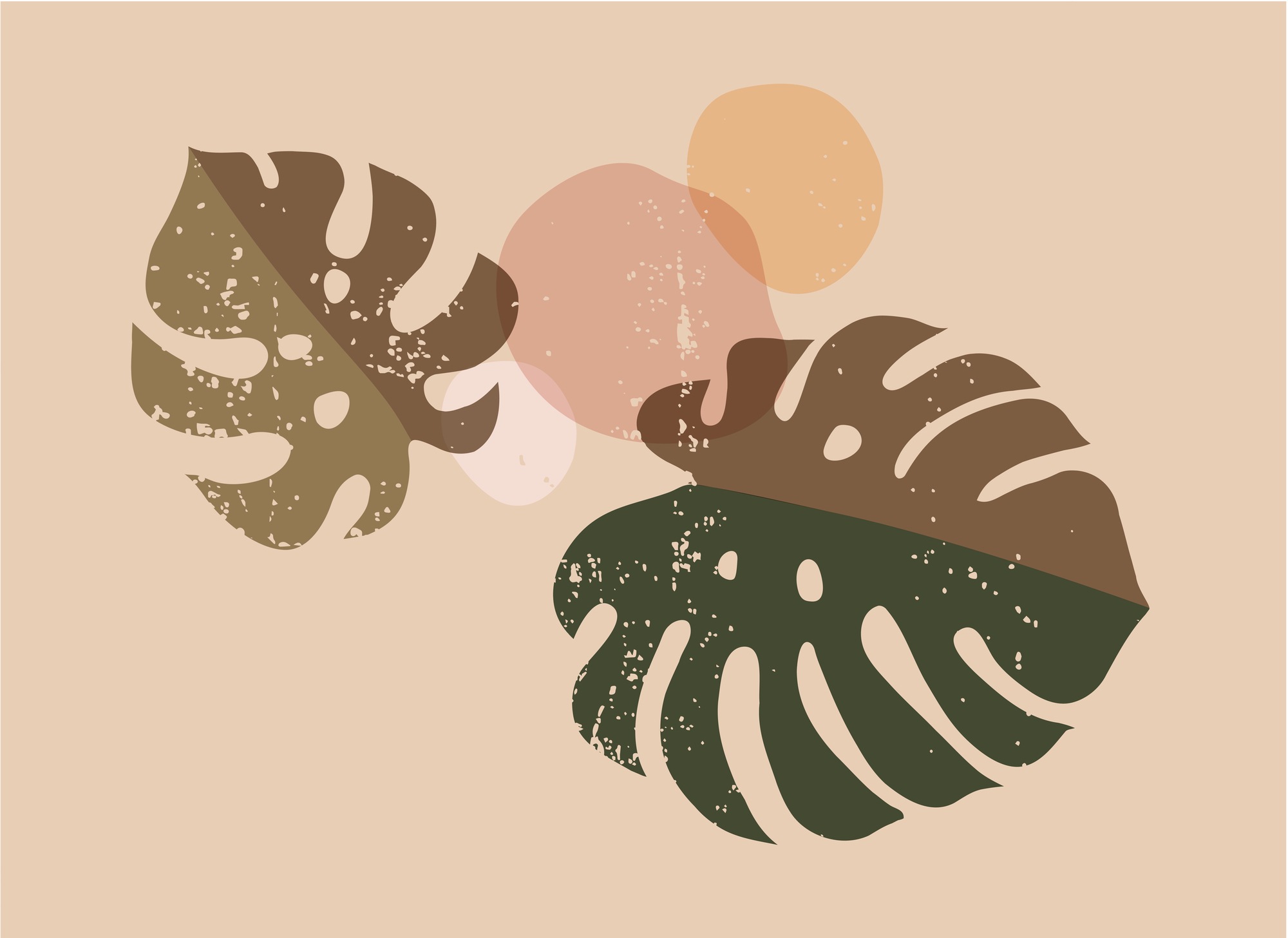 A.S. Création Vliestapete »Fototapete Monstera Blätter Beige Braun« matt st günstig online kaufen