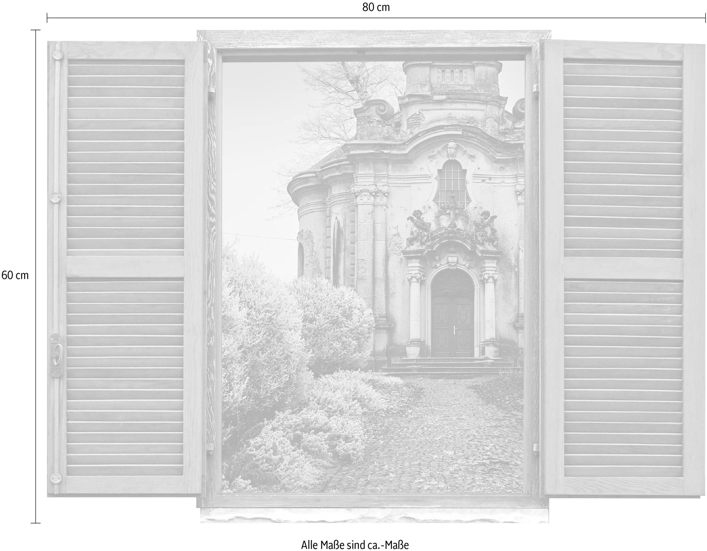 queence Wandtattoo »Haus«, (1 St.), Wandsticker, Wandbild, selbstklebend, 3D, Fenster