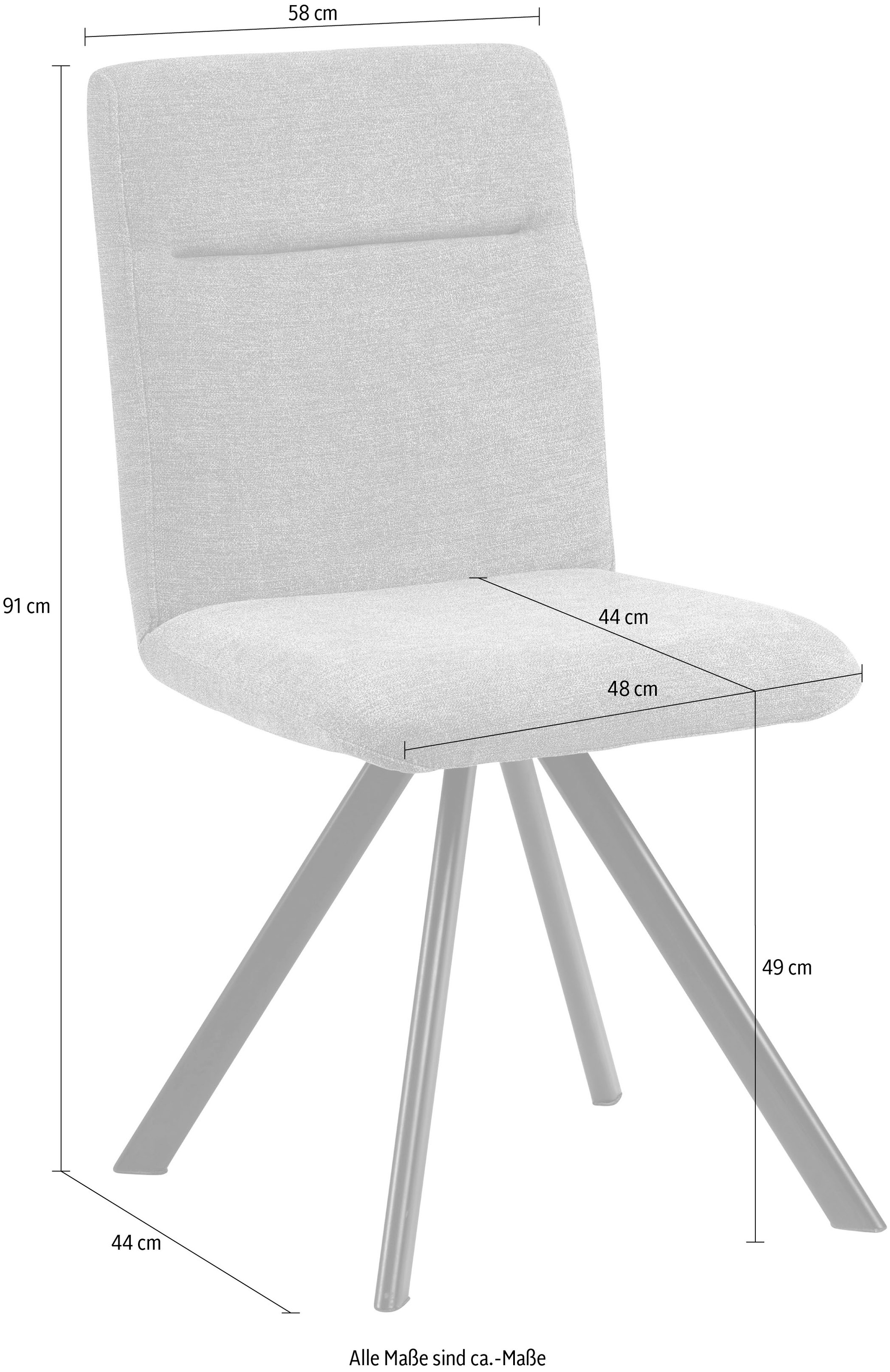 massivline&more 4-Fußstuhl »Martina 200« () Gestell aus Metall schwarz, 2er günstig online kaufen