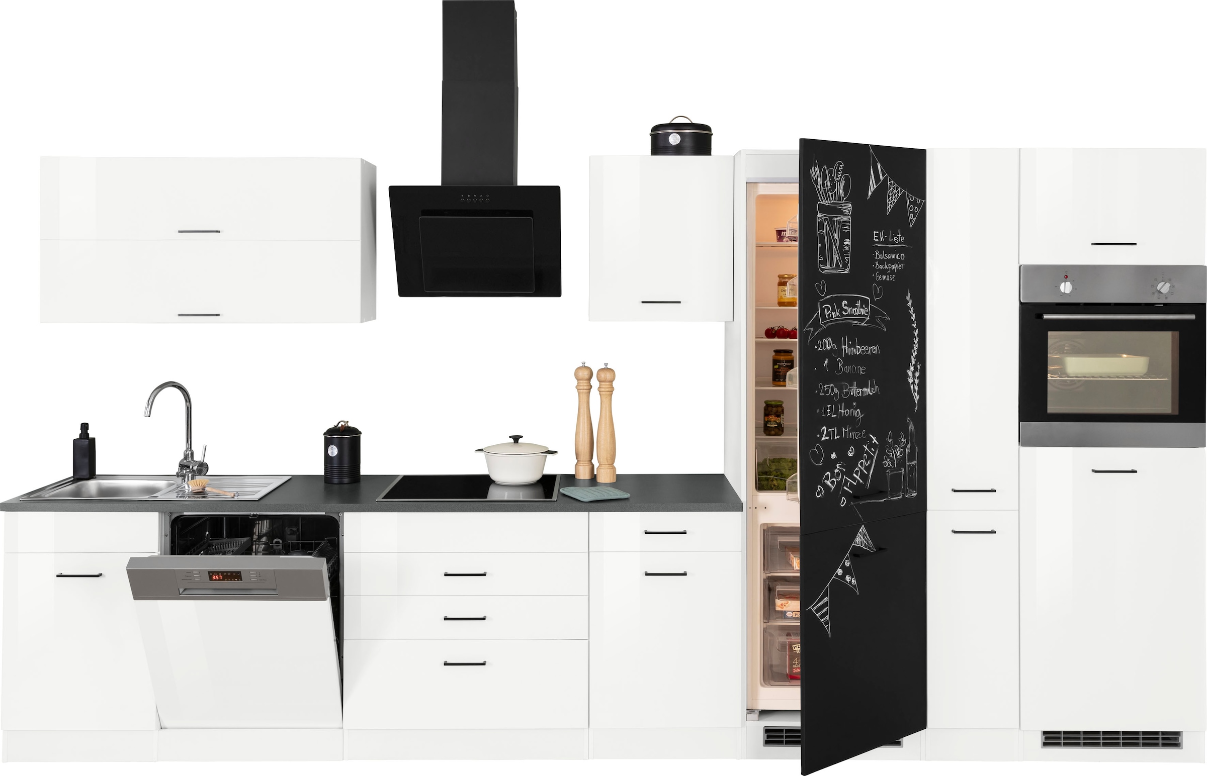 KOCHSTATION Küchenzeile »KS-Trier«, mit E-Geräten, Breite 390 cm