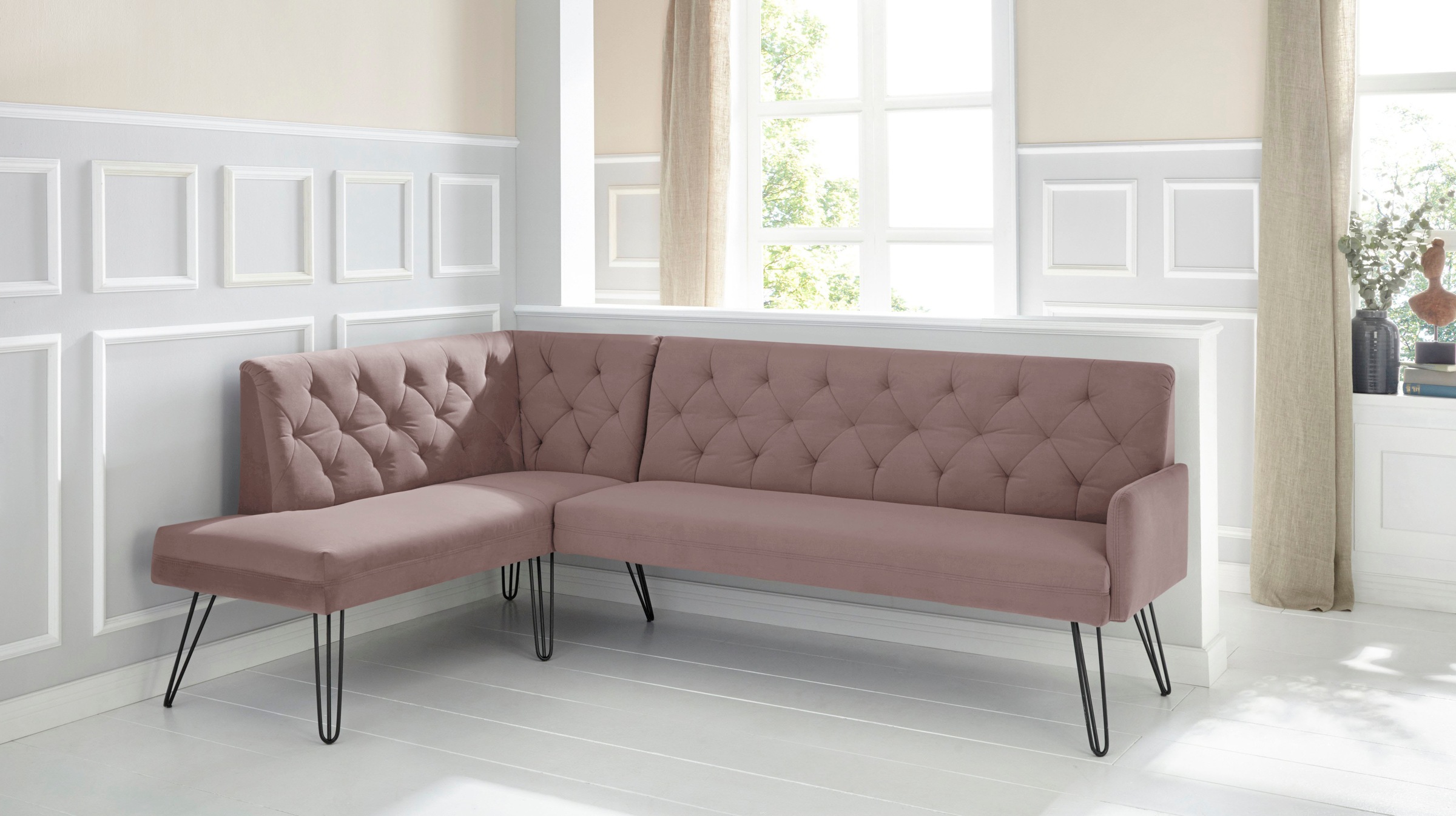 exxpo - sofa fashion Eckbank "Doppio, Chesterfield Optik, komfortabel und b günstig online kaufen