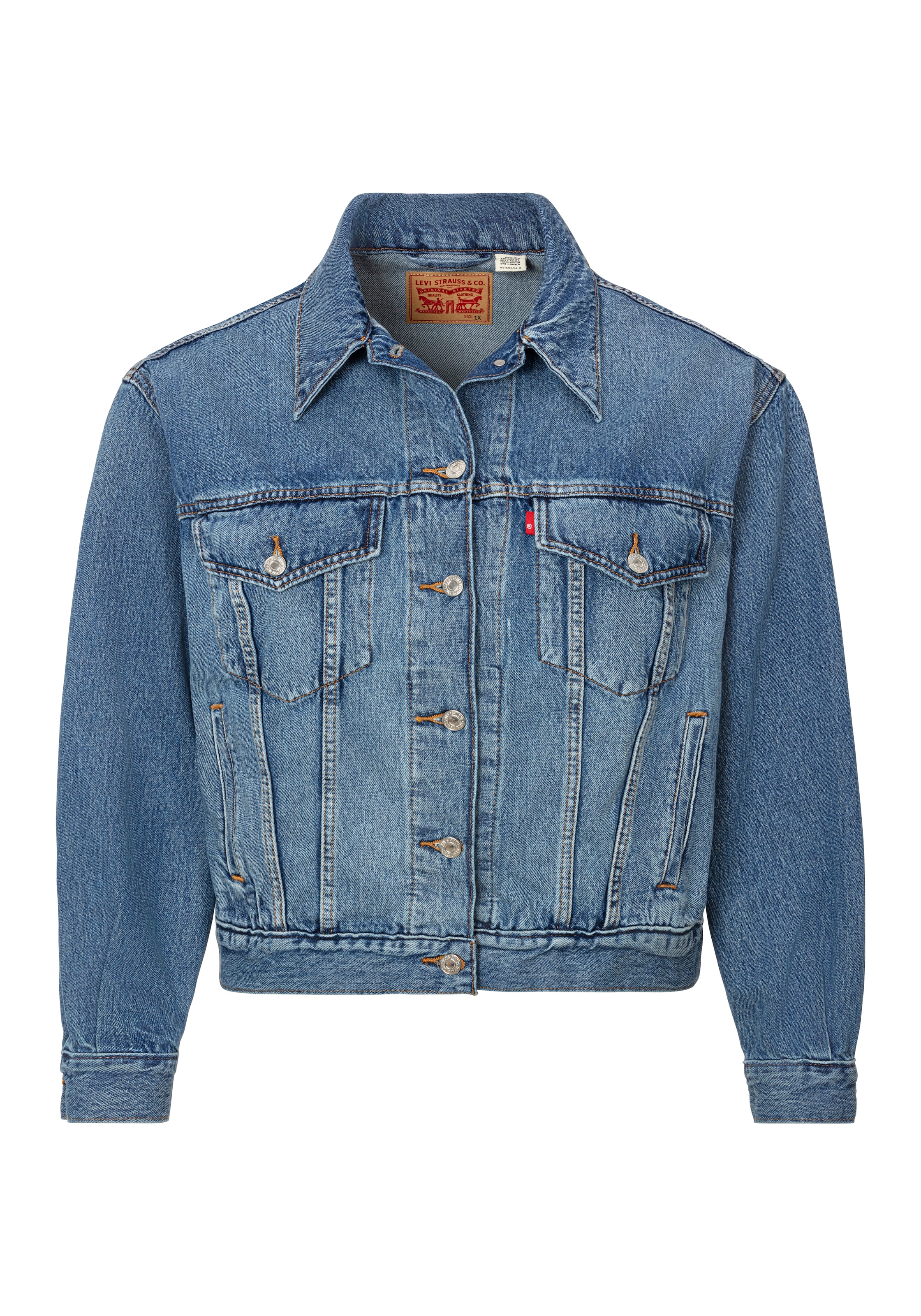 Levi's® Plus Jeansjacke »TRUCKER«, in leichter Used-Waschung