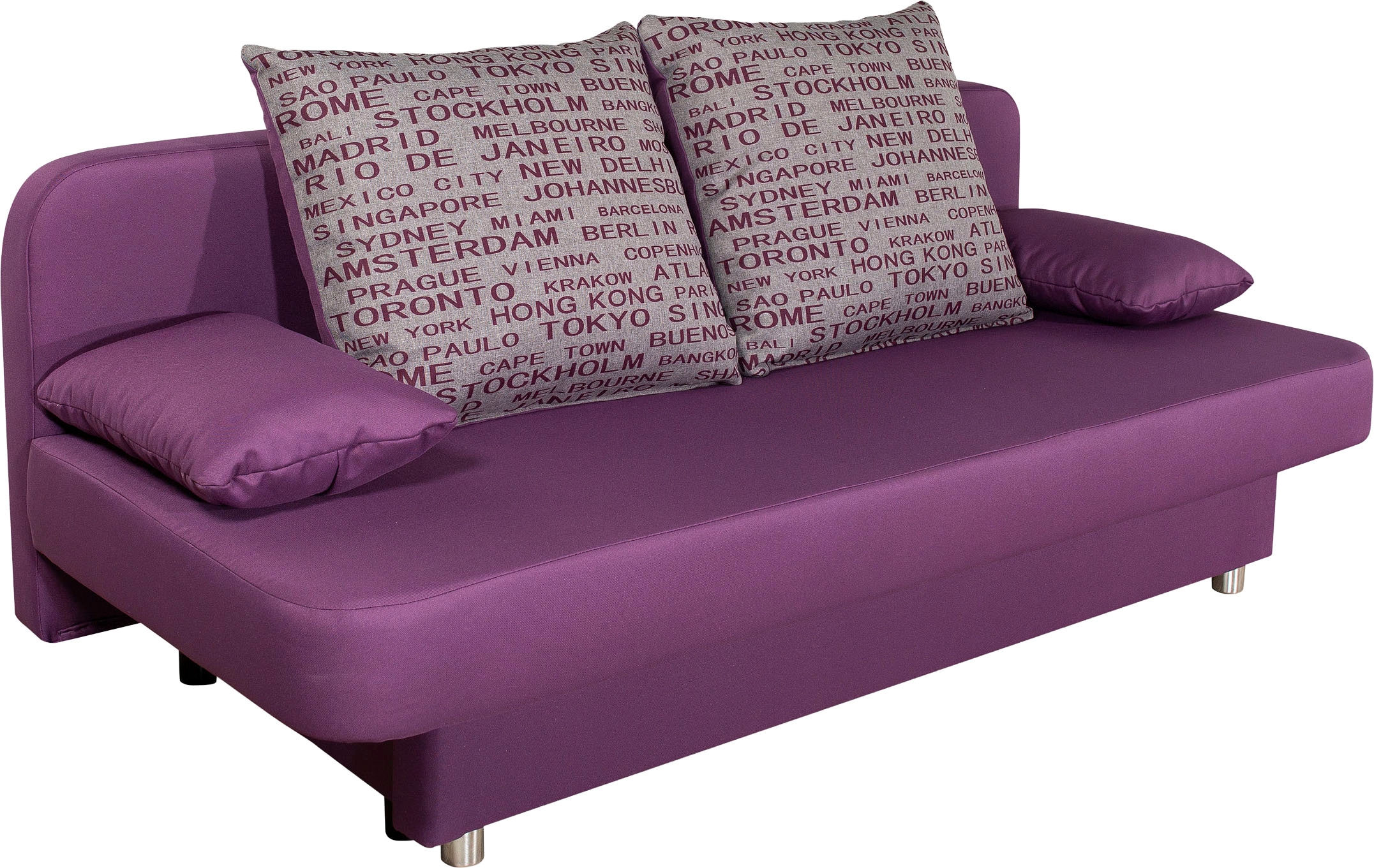 COLLECTION AB Schlafsofa »Ulla inkl. Bettfunktion und Bettkasten« inkl. Wenderückenkissen,Armlehnekissen