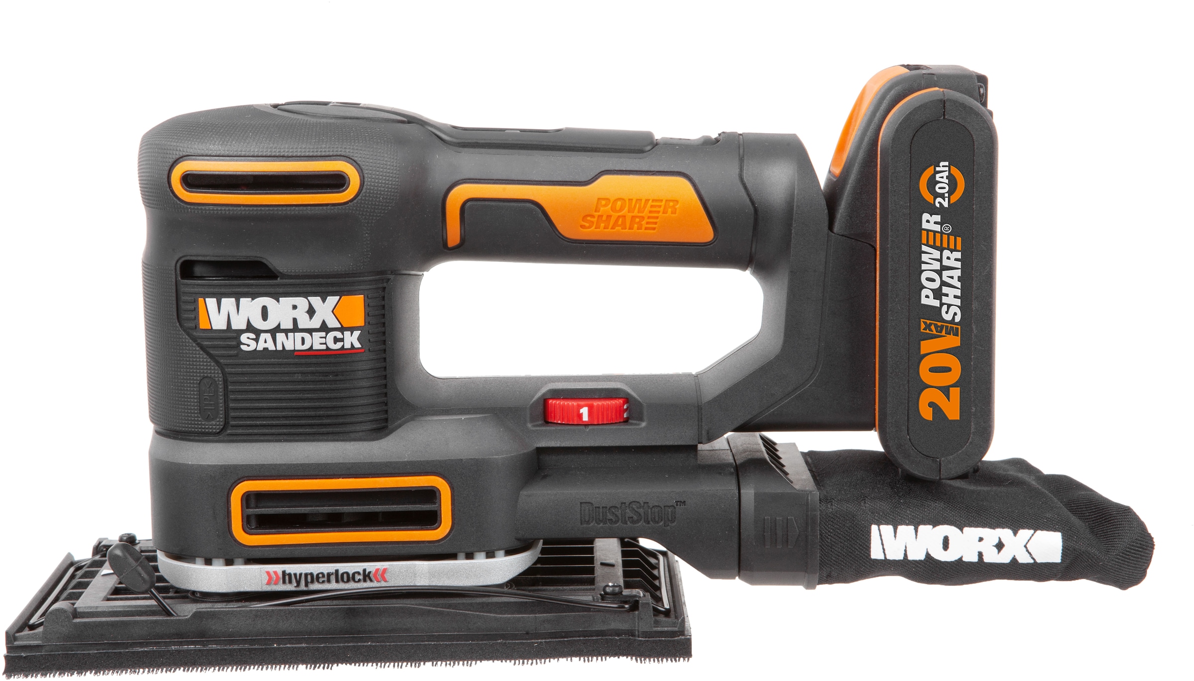 Worx Akku-Multischleifer »WX820« 5-in-1 Funktionen, DustStop-Mikrofilter, inkl. Akku & Ladegerät