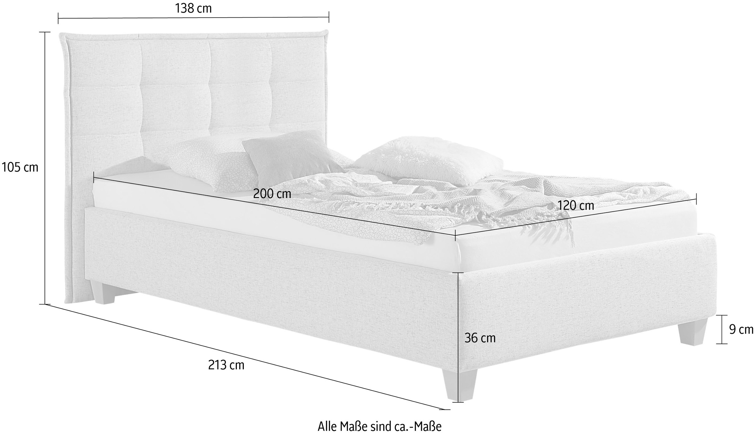 Maintal Polsterbett inklusive Bettkasten