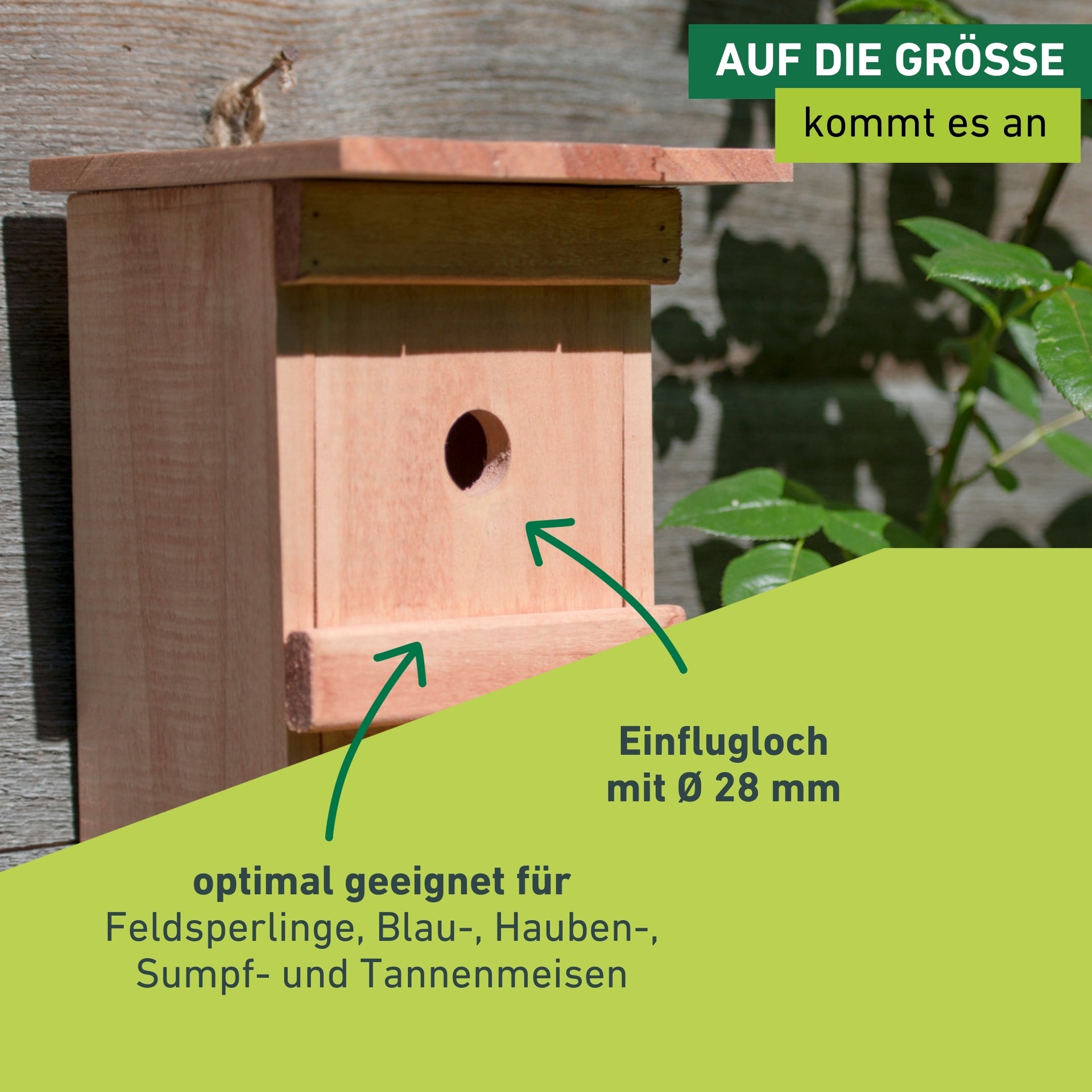 Windhager Vogelhaus »Nistkasten Birdy, Nistbox aus Massivholz« Vogelhaus inkl. Aufhängung, 24,5x17x17 cm