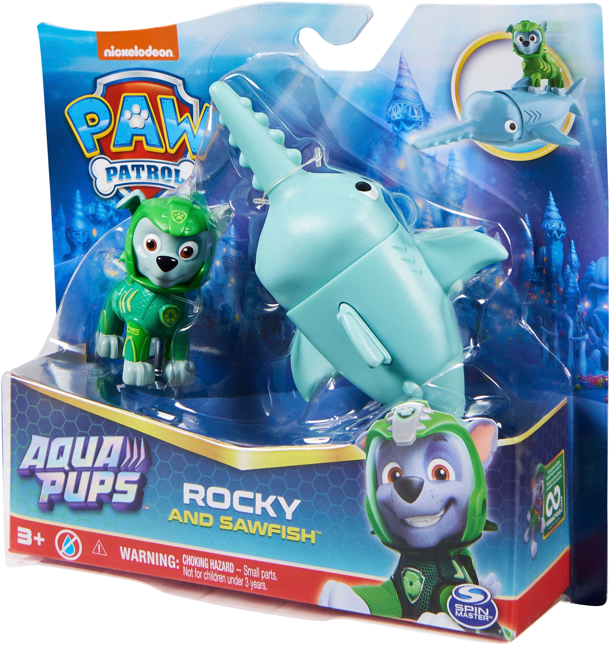 Spin Master Spielfigur »Paw Patrol - Aqua Pups - Hero Pups Solid Rocky«, (Set)