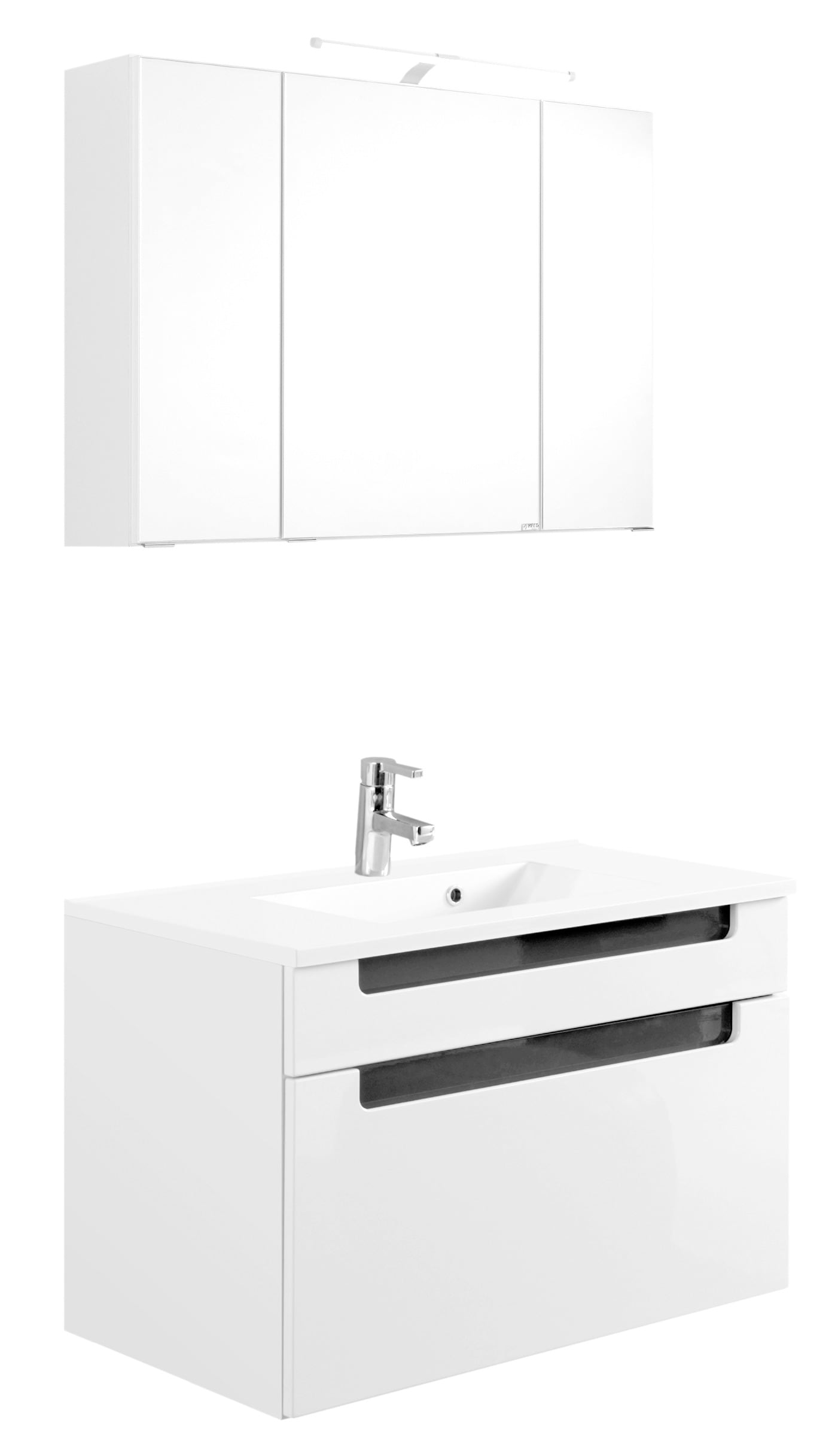 welltime Badmöbel-Set »Siena« 2 Stk. tlg. Spiegelschrank inklusive LED-Bele günstig online kaufen