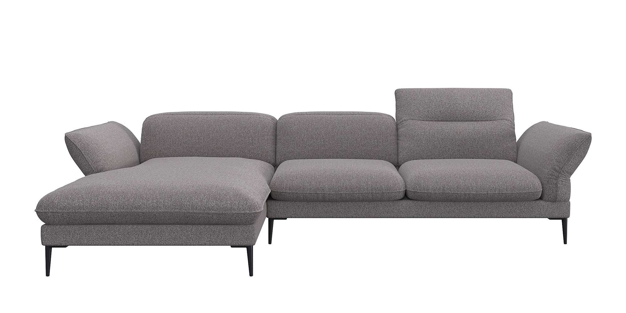 FLEXLUX Ecksofa »Salino, Funktionssofa mit Recamiere, Relaxsofa, Ecksofa«, Sofa mit Arm- und Kopfteil-Verstellungen, Kaltschaum & Stahl-Wellen