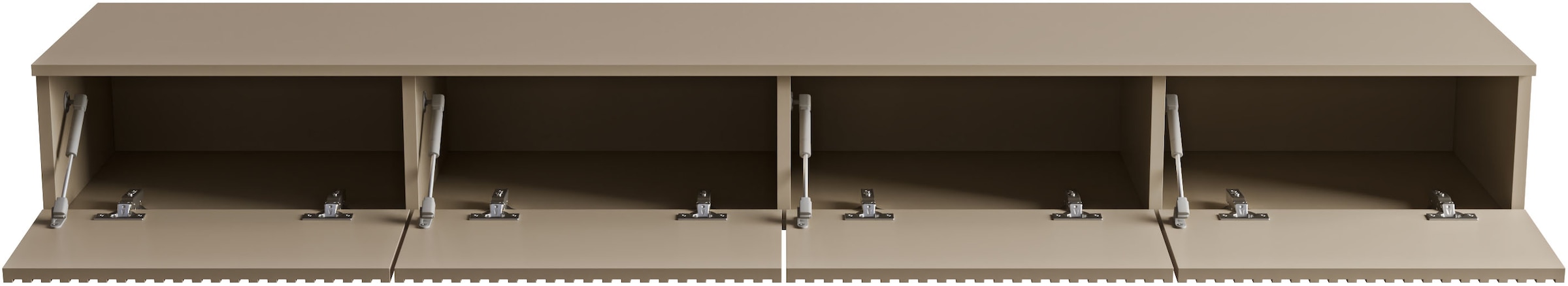 HBZ Lowboard »Lowboard Lanai, hängend, mit moderner Rillenoptik« 1 Stk. tlg. Breite 200cm, Melaminbeschichtung, Push-to-Open
